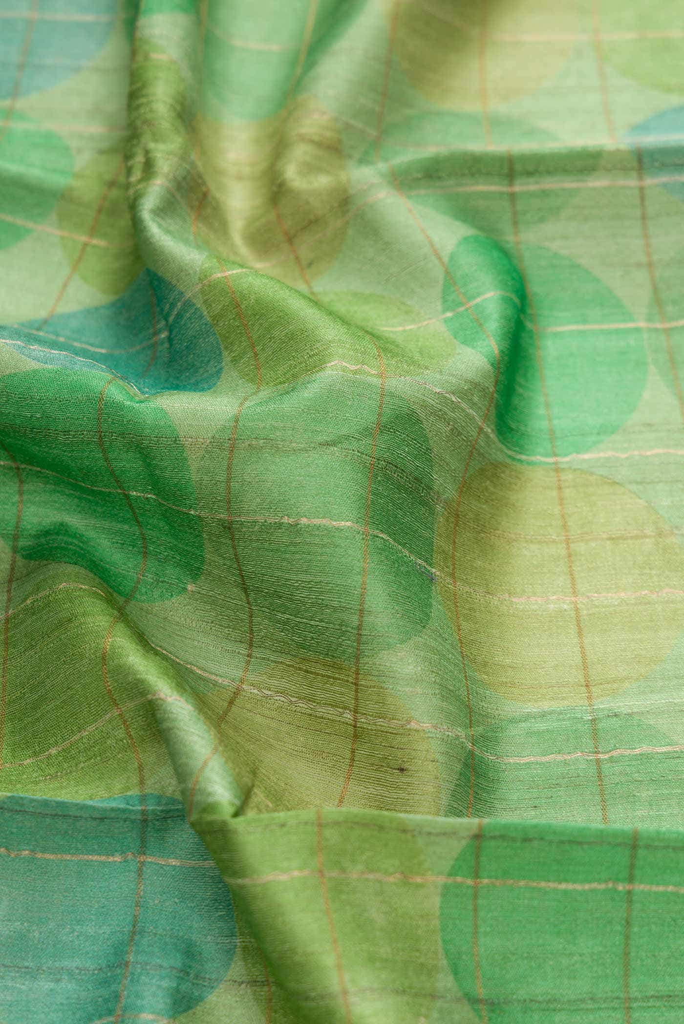 Green Dual Tone Tussar Silk Saree