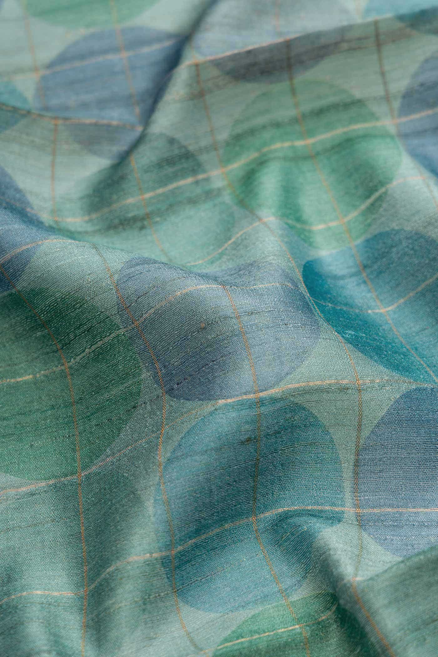Light Blue Dual Tone Tussar Silk Saree