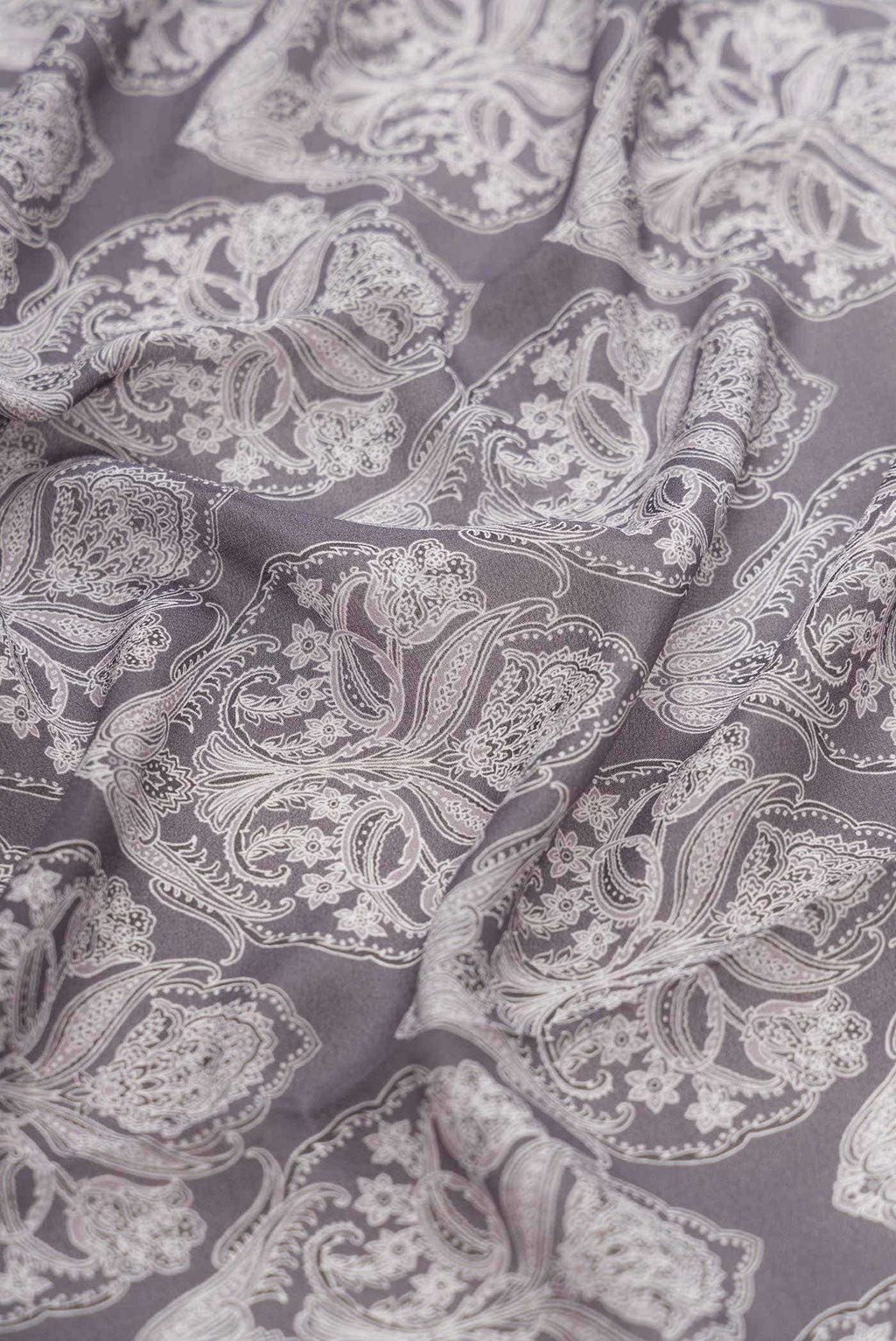 Grey Mysore Crepe Saree