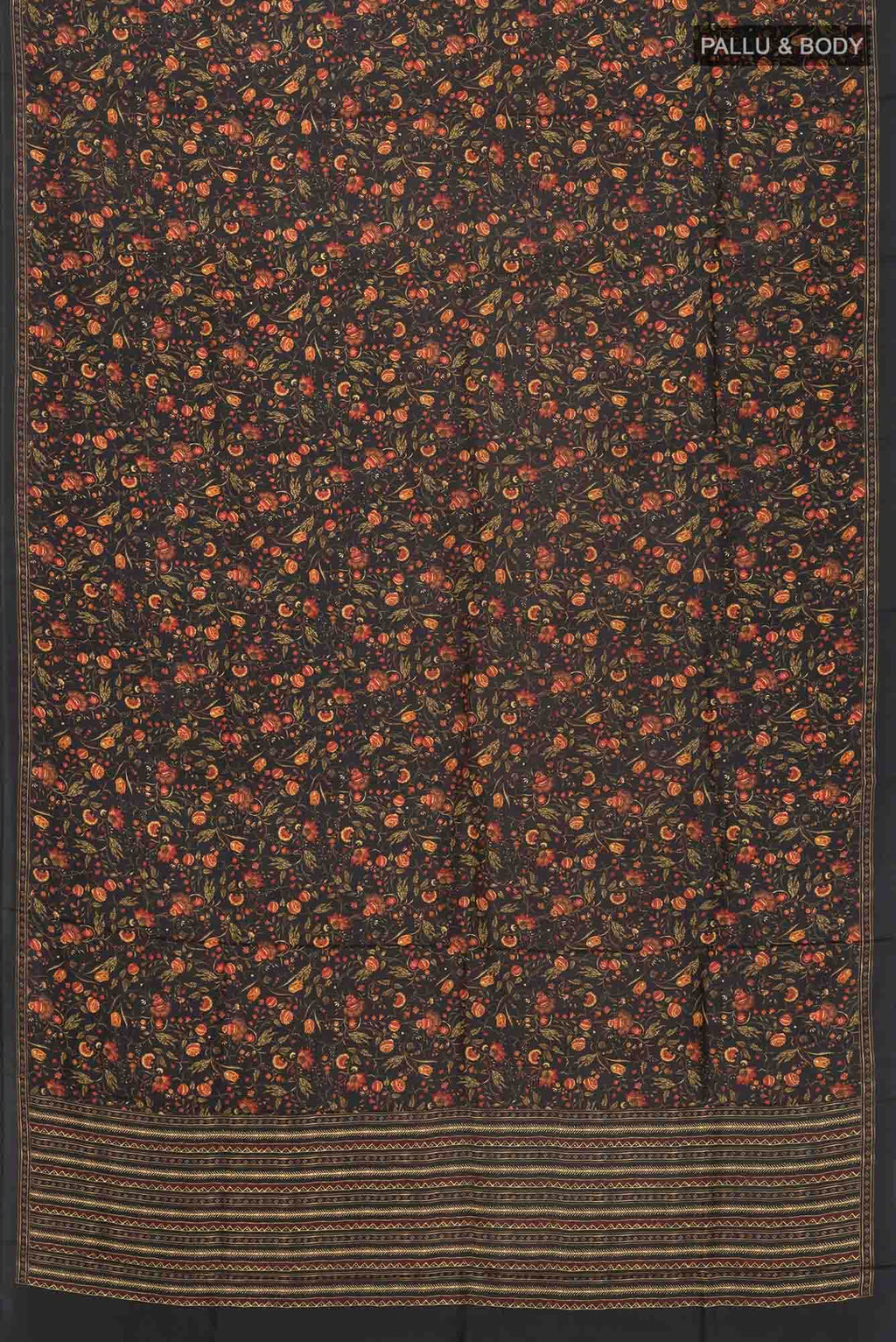 Black Printed Silk Saree