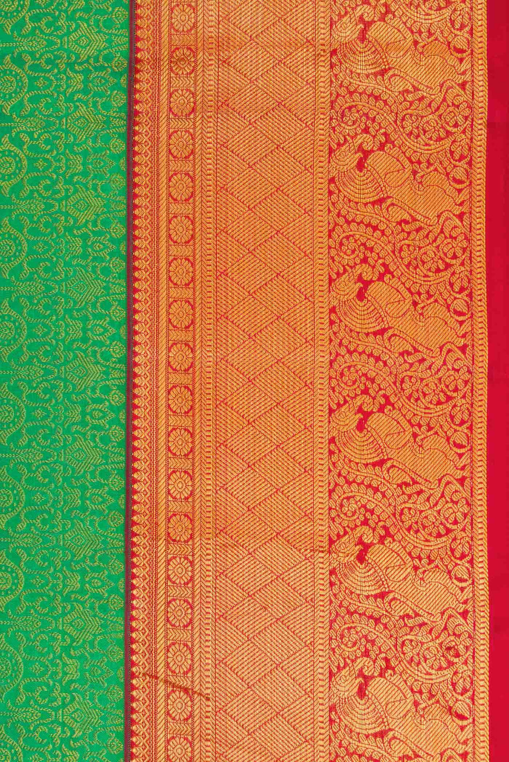Sea Green Dual Tone Kanchipuram Silk Saree
