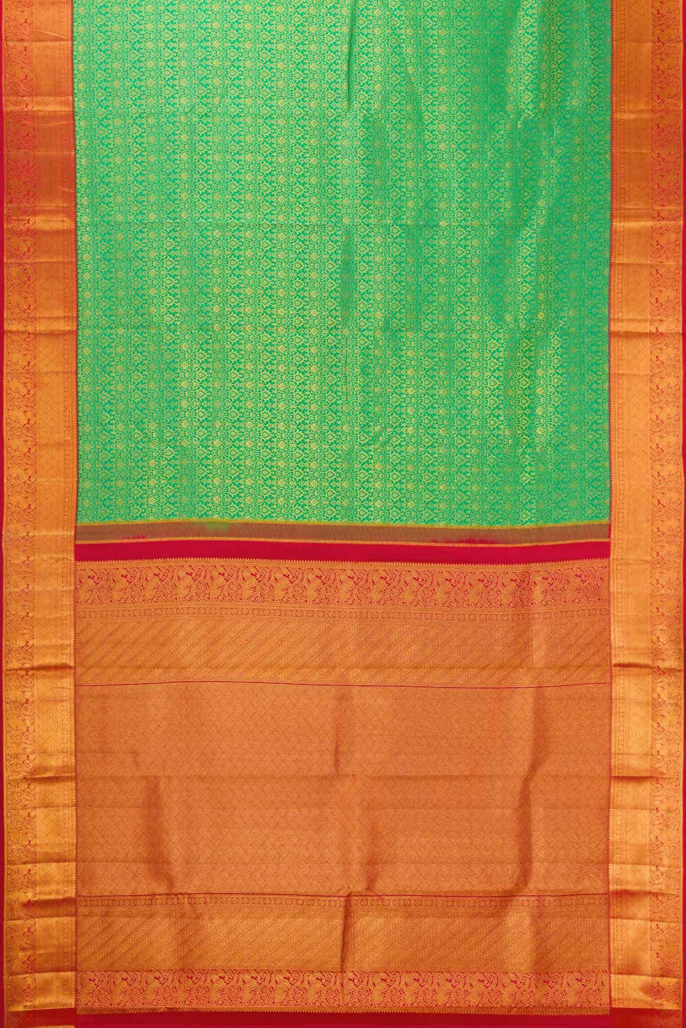 Sea Green Dual Tone Kanchipuram Silk Saree