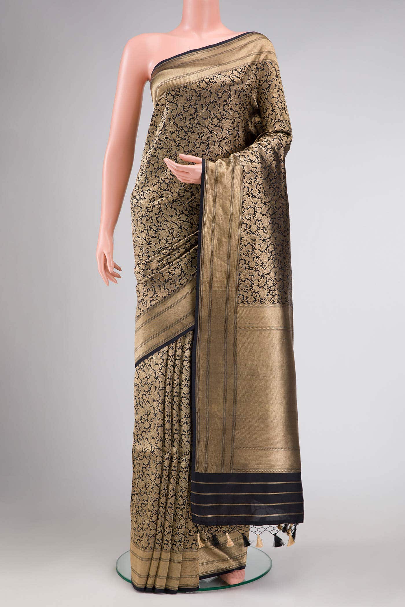 Black Banarasi Silk Saree
