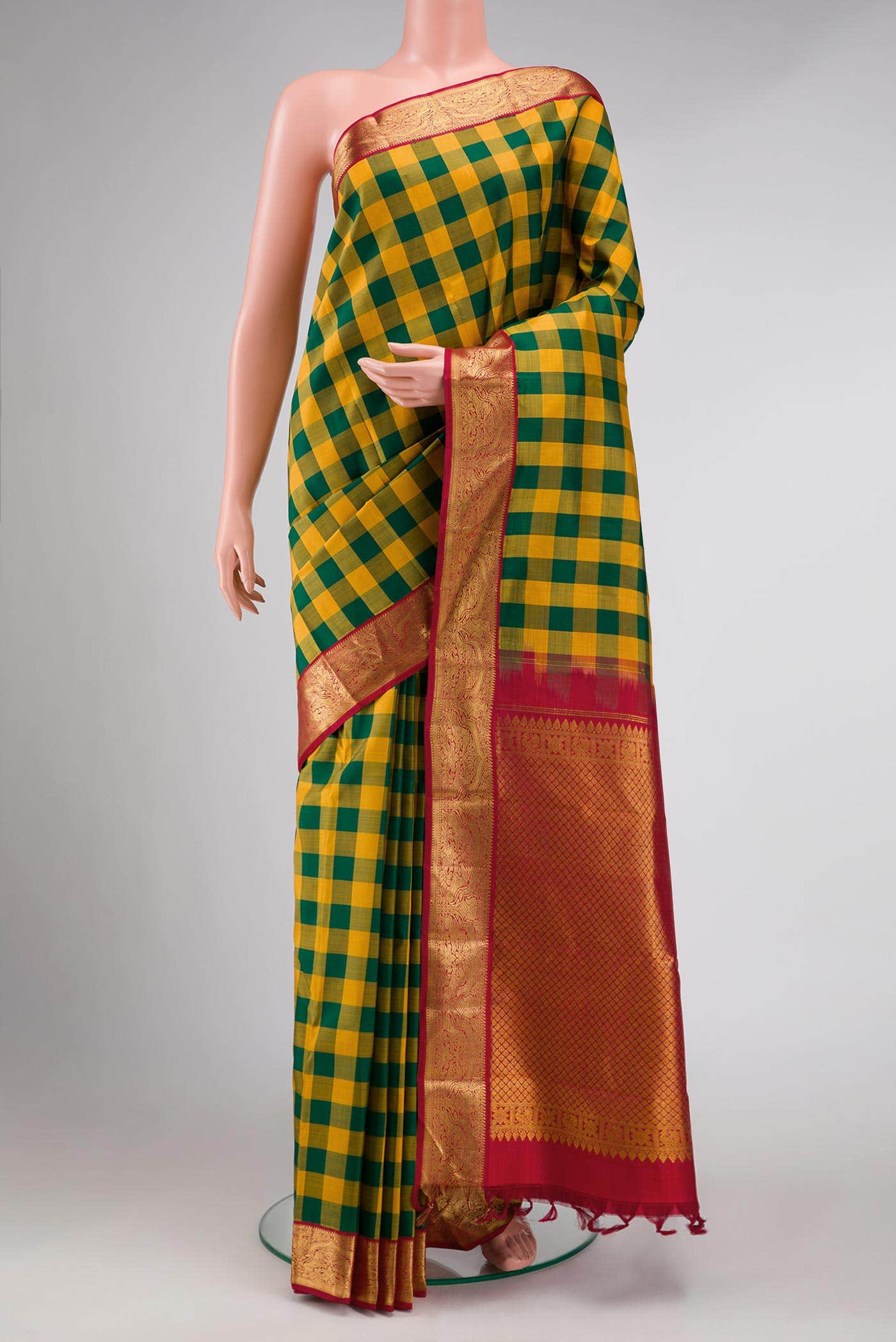 Pure Silk Pure Zari Multi Kanchipuram Saree