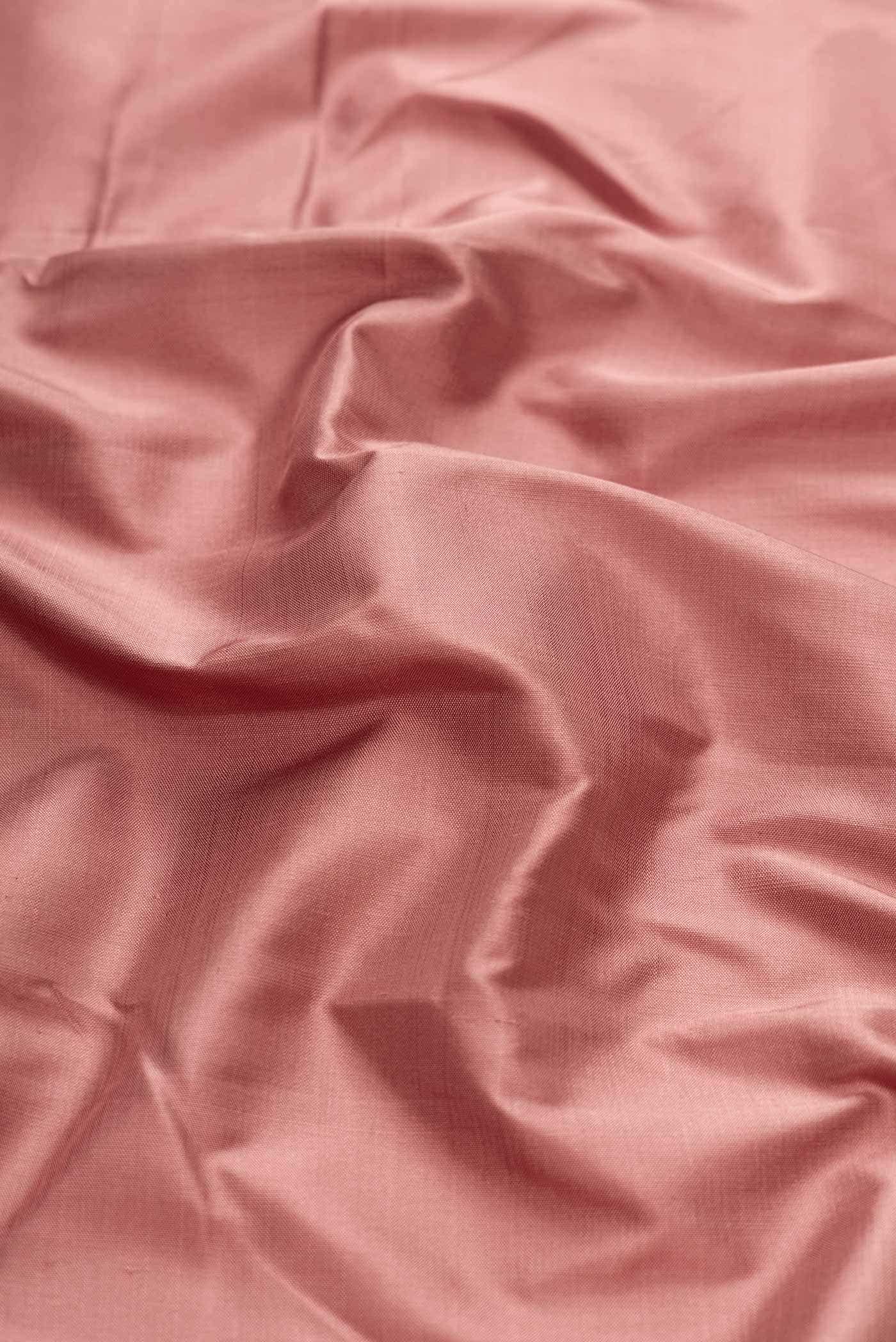 Pure Silk Pure Zari Rose Gold Dual Tone Kanchipuram Saree