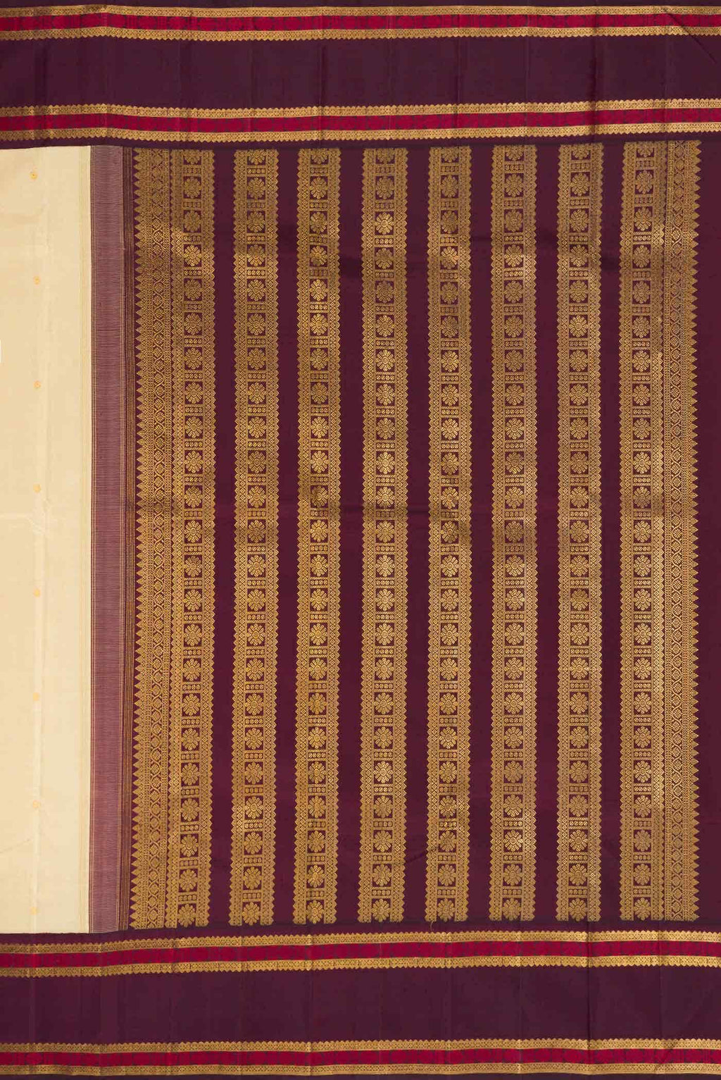 Pure Silk Pure Zari Sandal Kanchipuram Saree