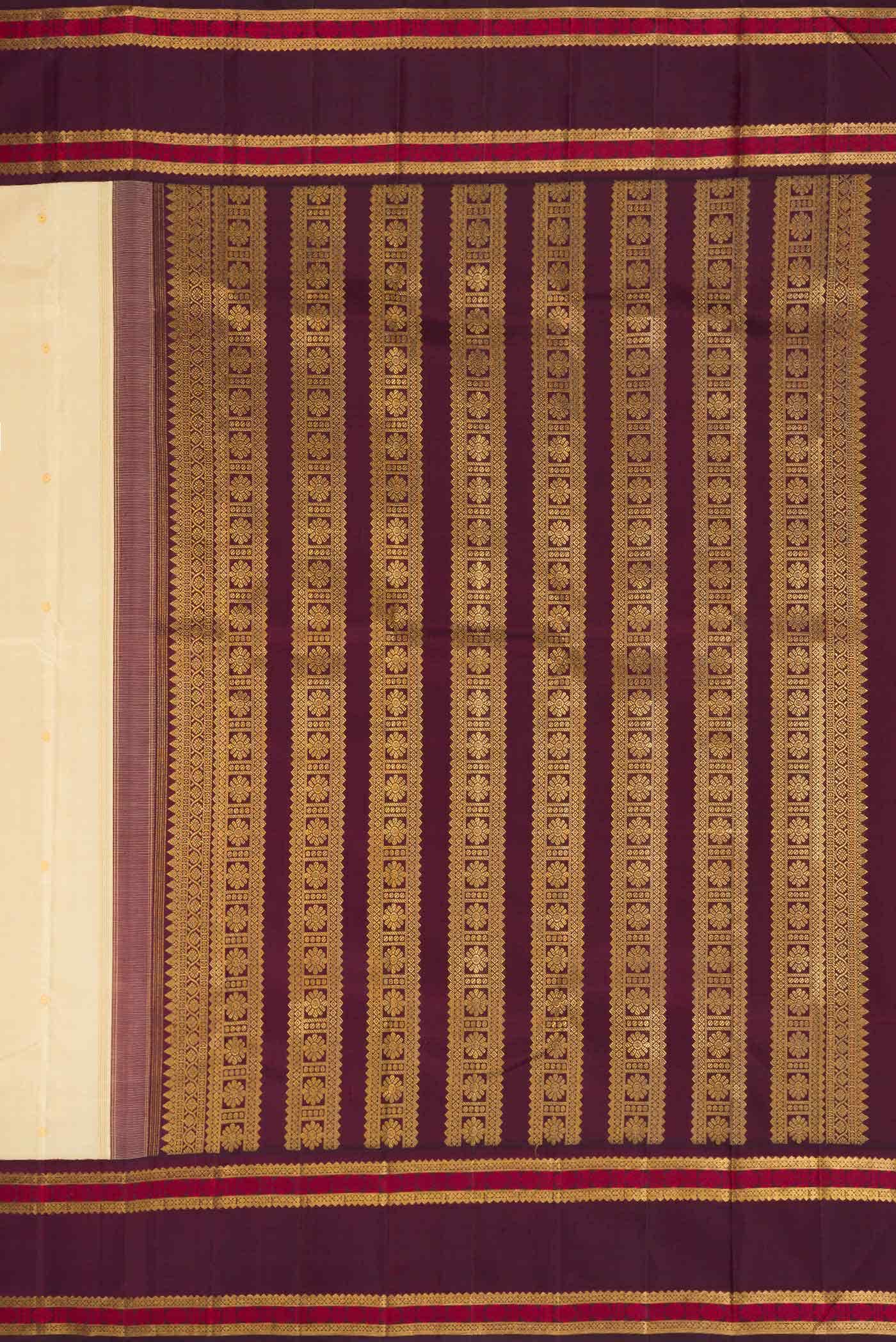 Pure Silk Pure Zari Sandal Kanchipuram Saree