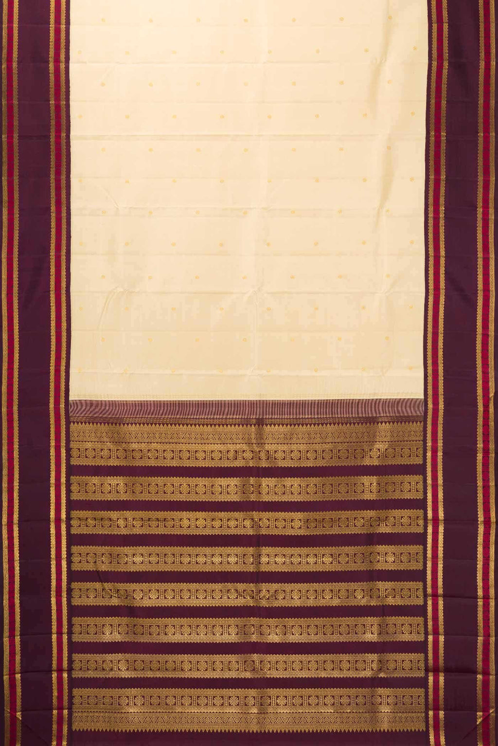 Pure Silk Pure Zari Sandal Kanchipuram Saree