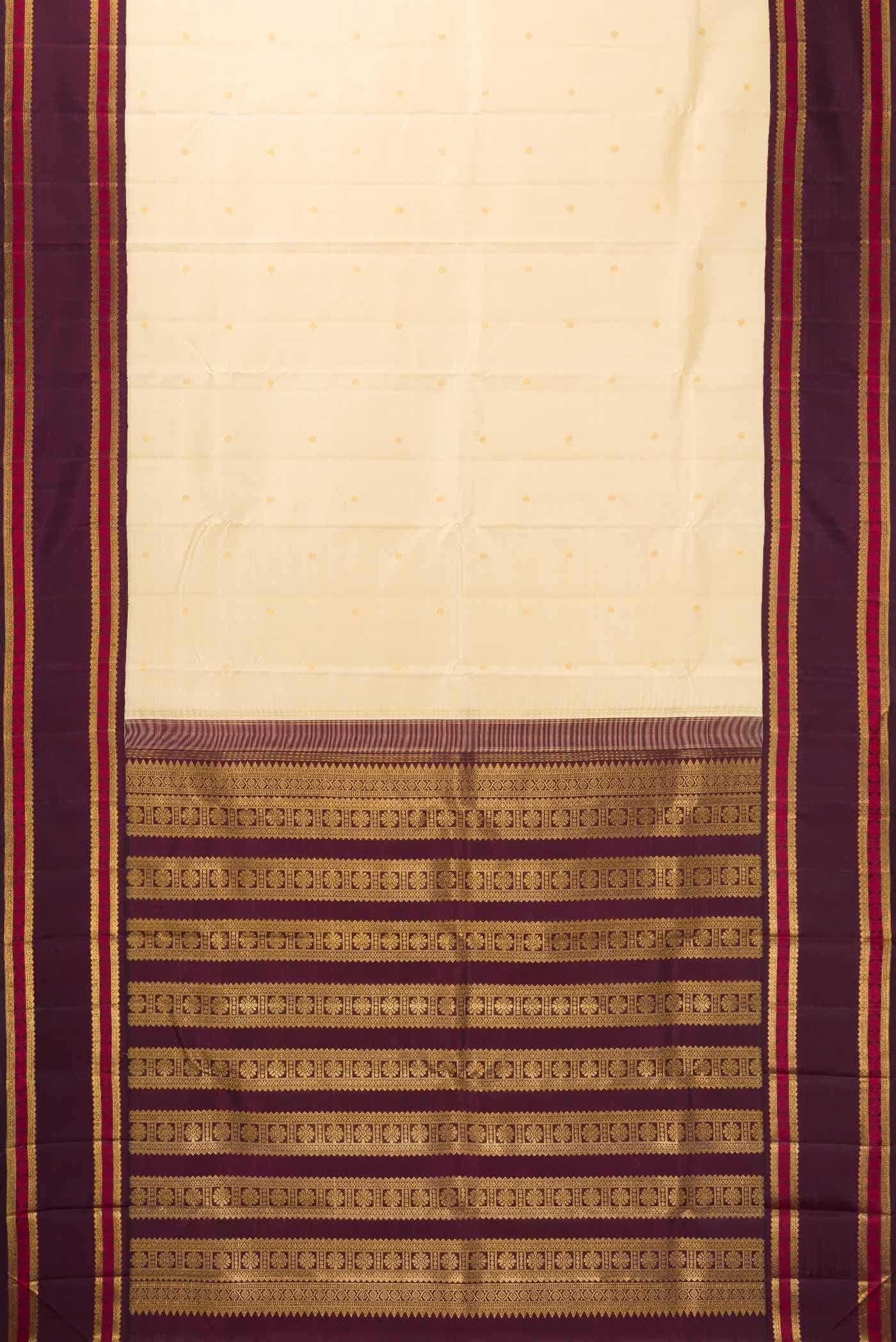 Pure Silk Pure Zari Sandal Kanchipuram Saree