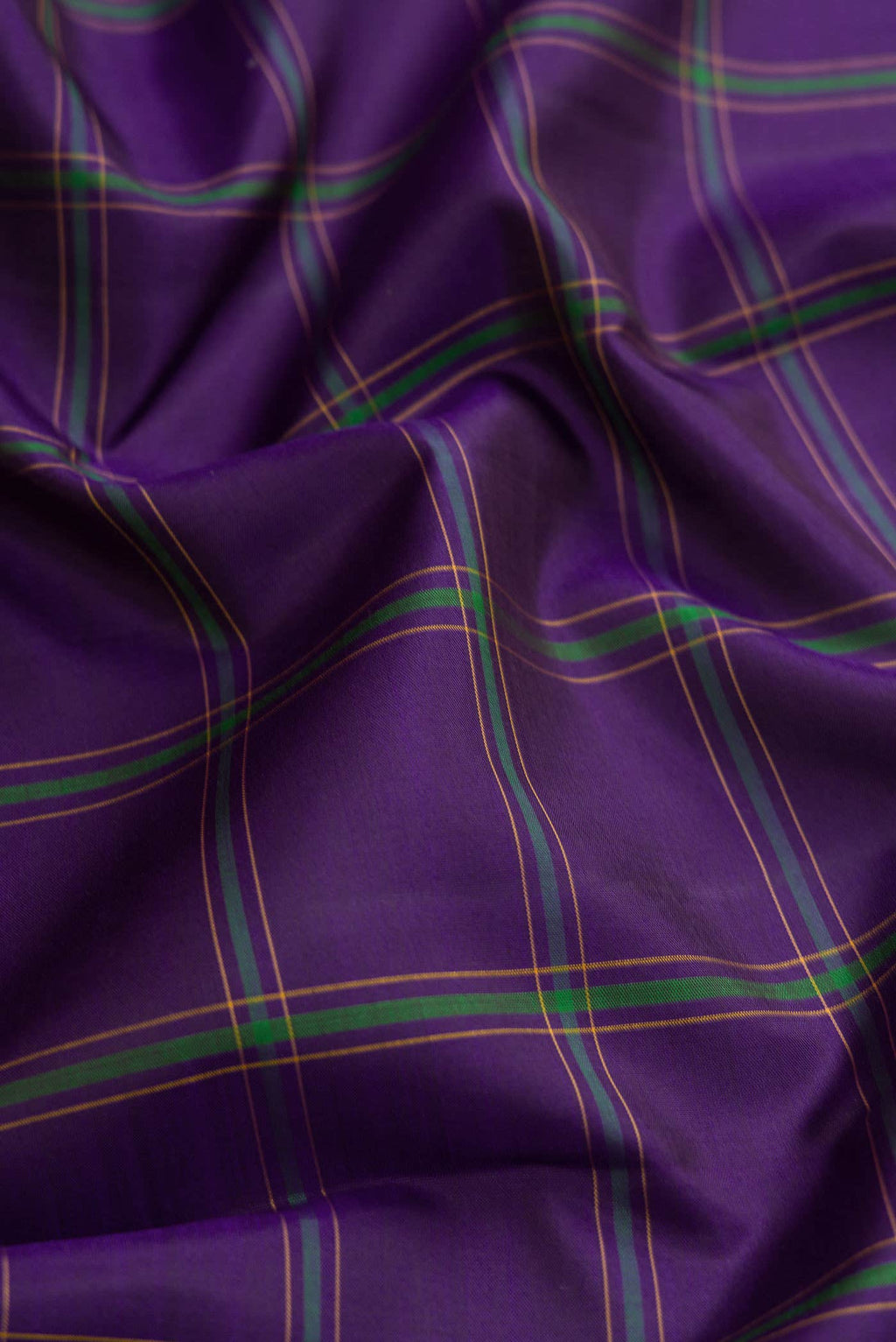 Pure Silk Pure Zari Violet Dual Tone Kanchipuram Saree