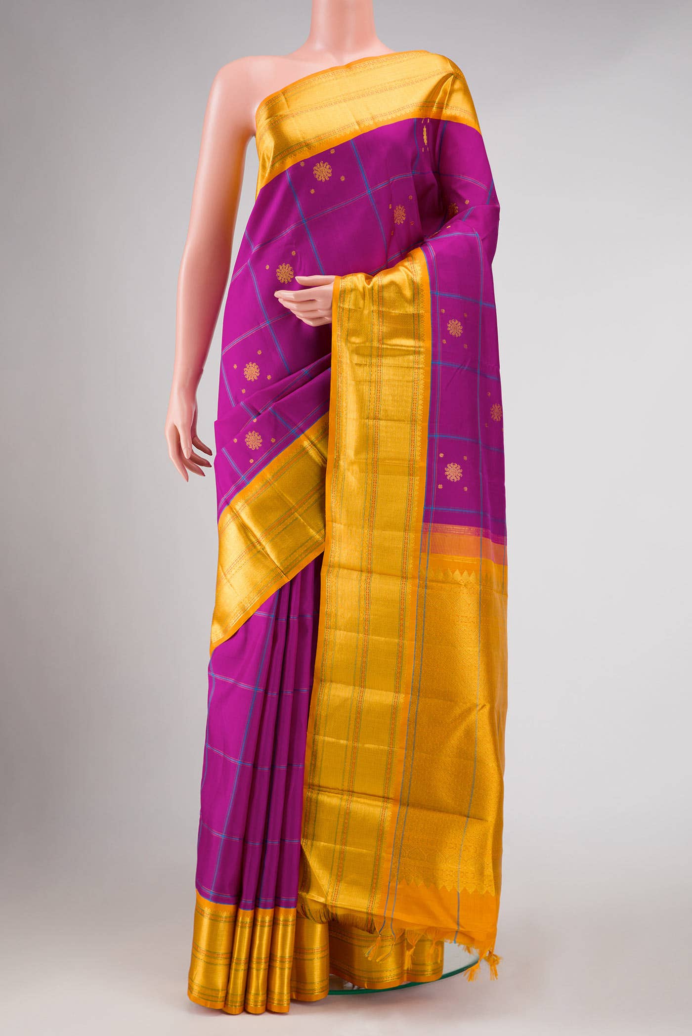 Pure Silk Pure Zari Purple Kanchipuram Saree
