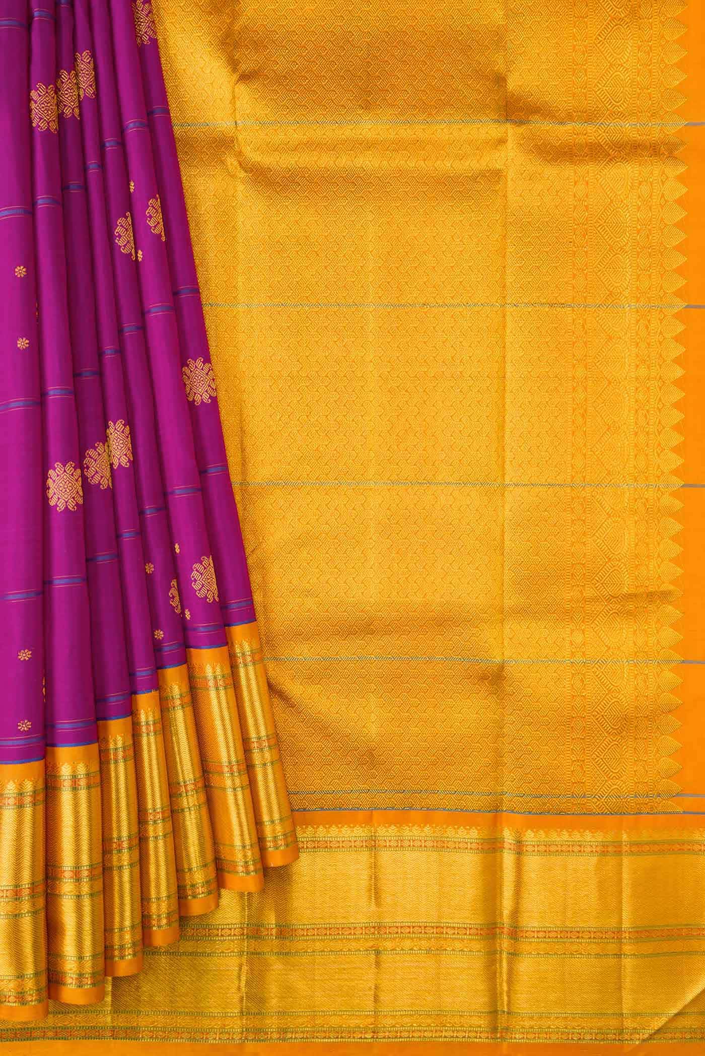 Pure Silk Pure Zari Purple Kanchipuram Saree