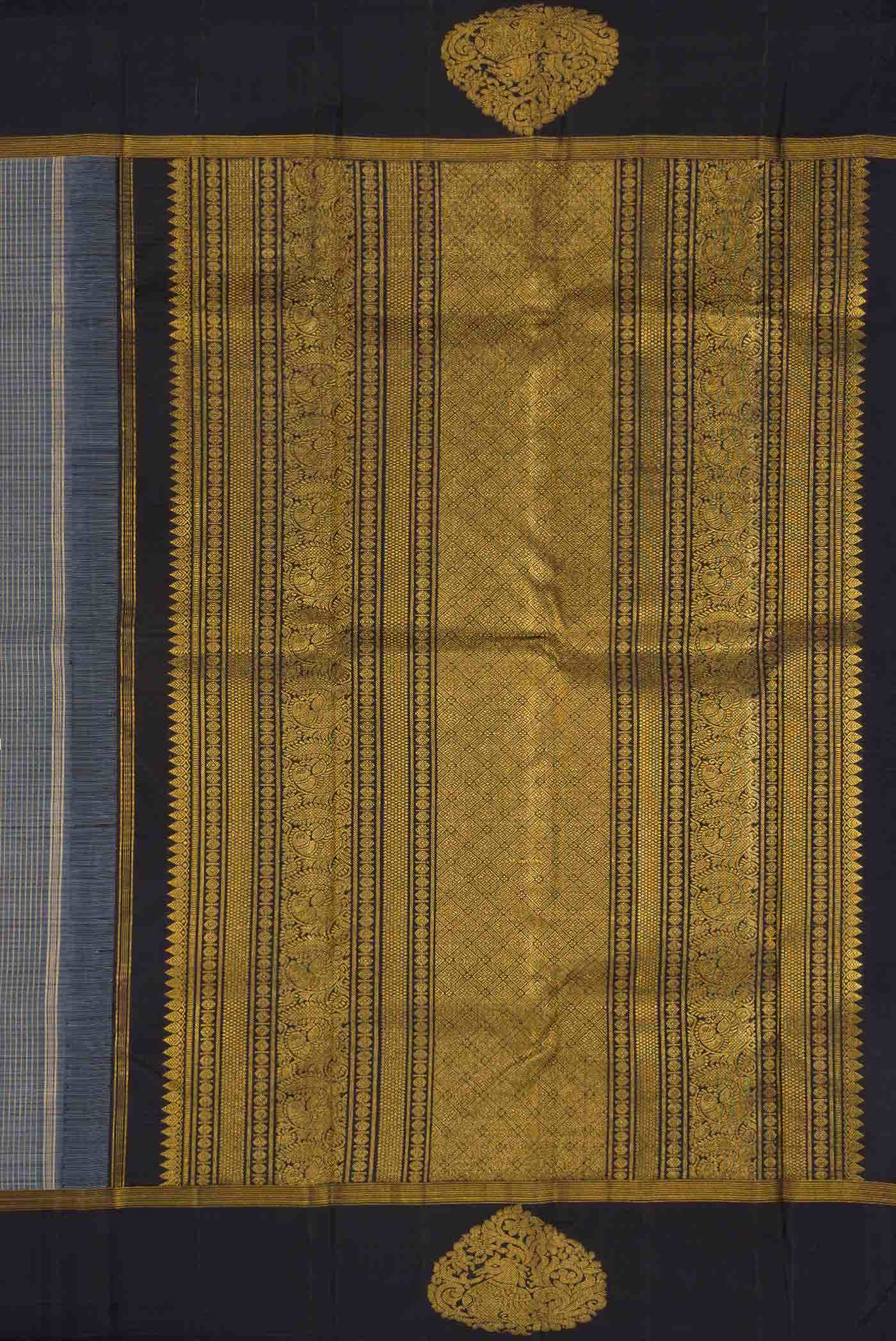 Grey Dual Tone Kanchipuram Silk Saree