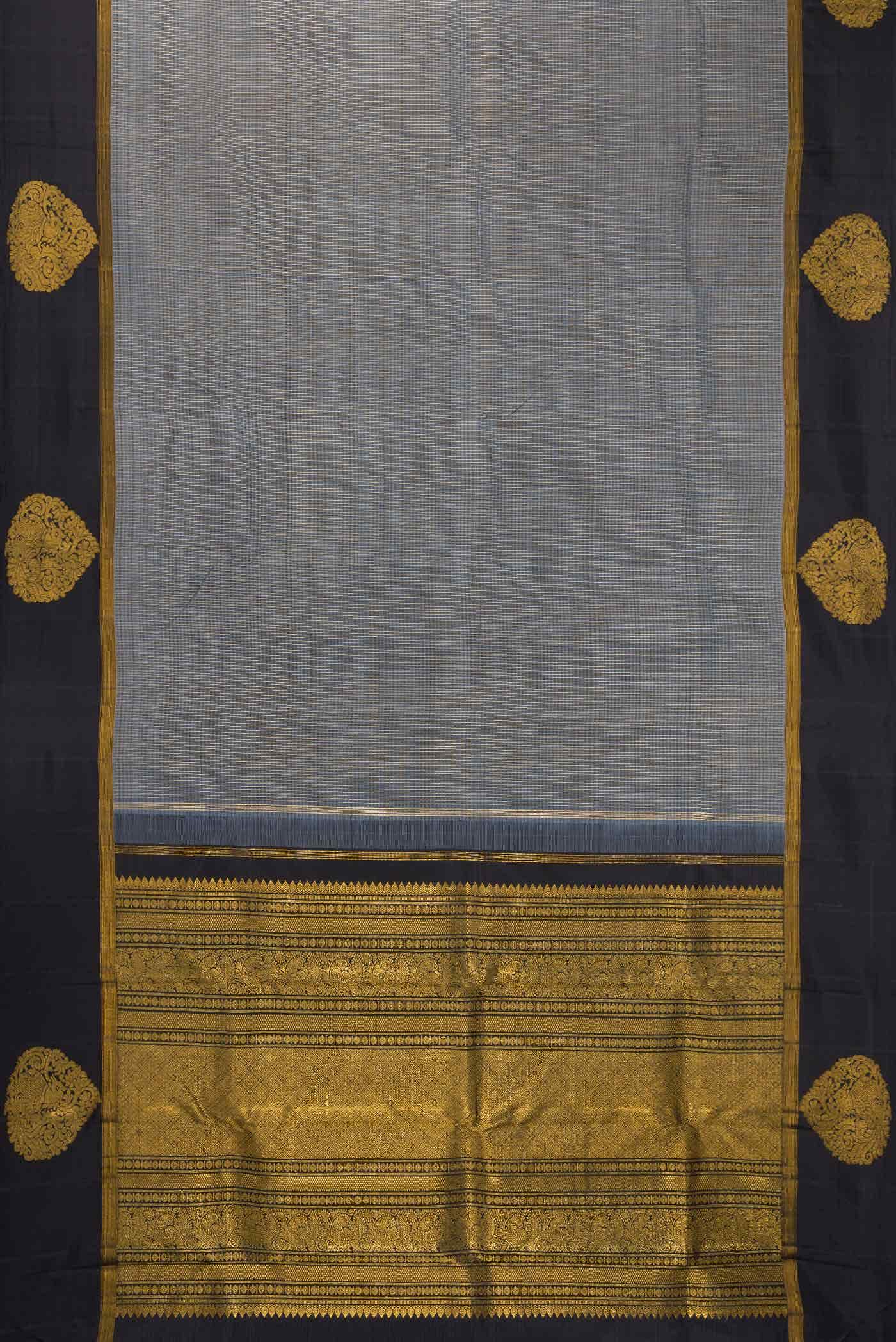 Grey Dual Tone Kanchipuram Silk Saree