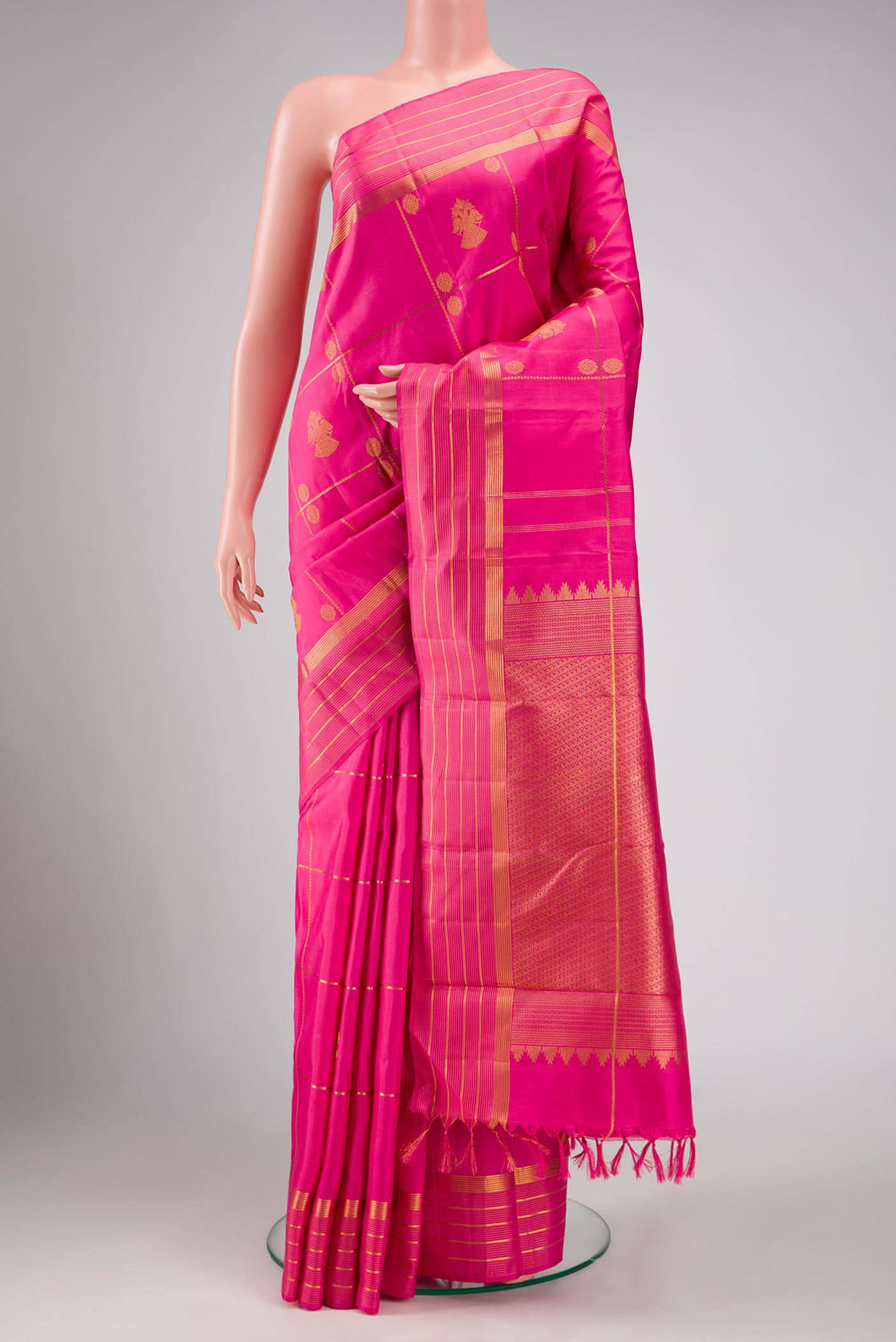 Pink Kanchipuram Silk Saree
