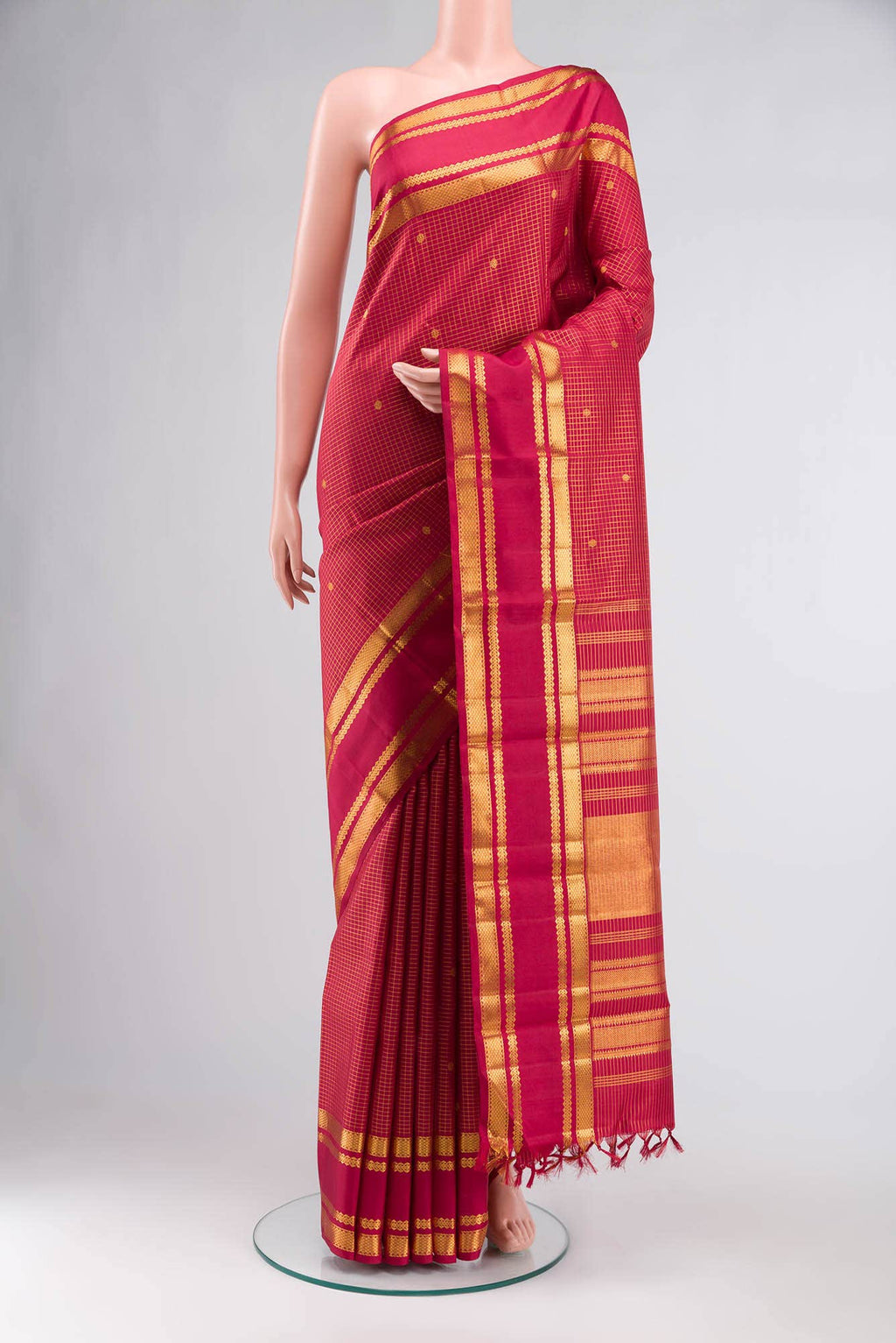 Maroon Kanchipuram Silk Saree