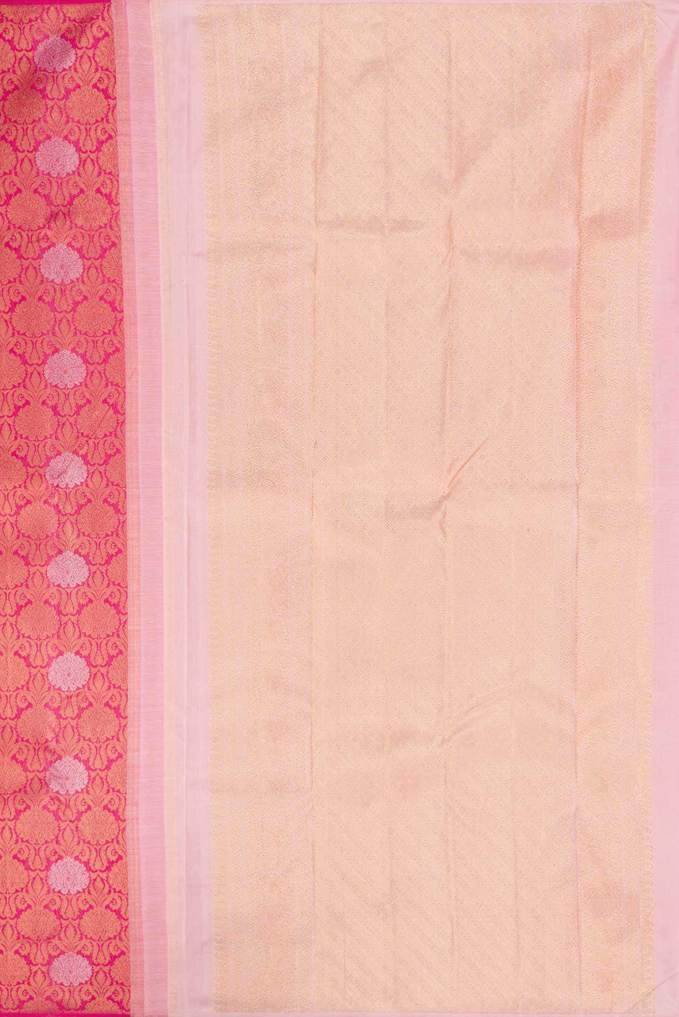 Dark Pink Dual Tone Kanchipuram Silk Saree
