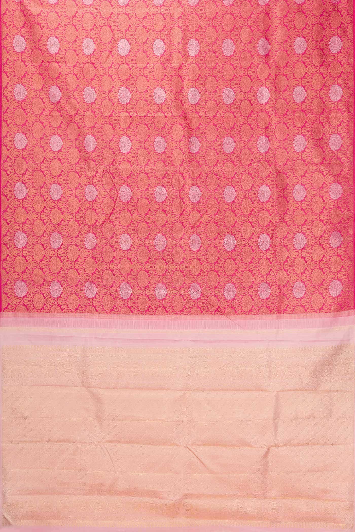 Dark Pink Dual Tone Kanchipuram Silk Saree