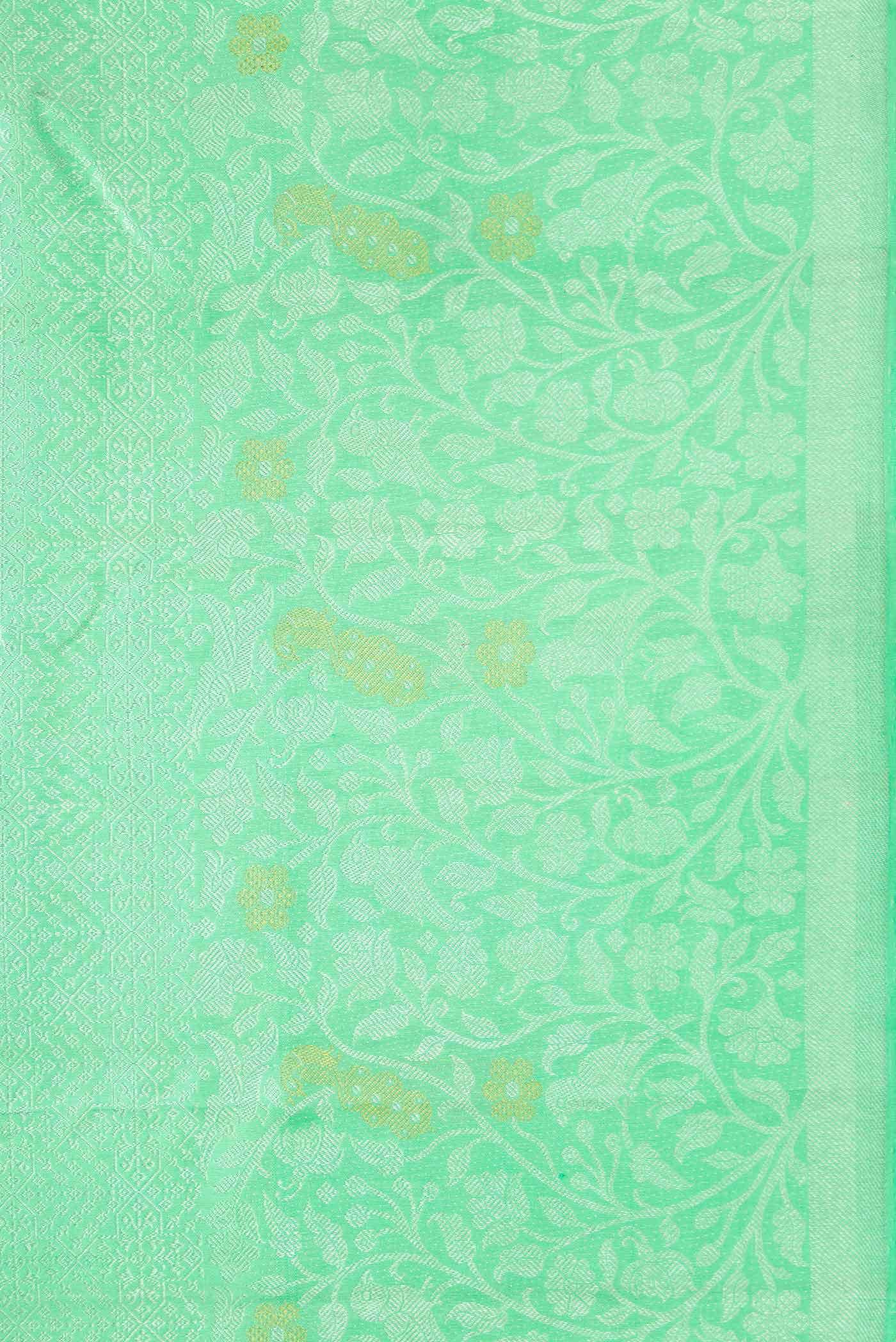 Sea Green Dual Tone Kanchipuram Silk Saree