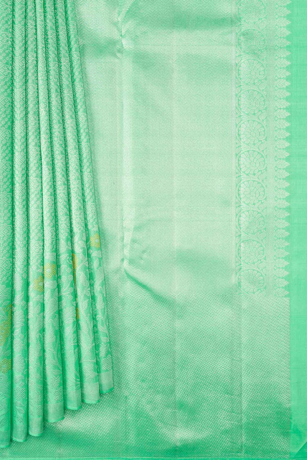Sea Green Dual Tone Kanchipuram Silk Saree