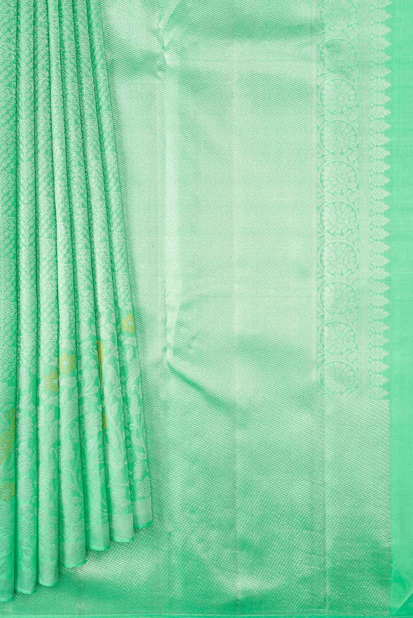 Sea Green Dual Tone Kanchipuram Silk Saree