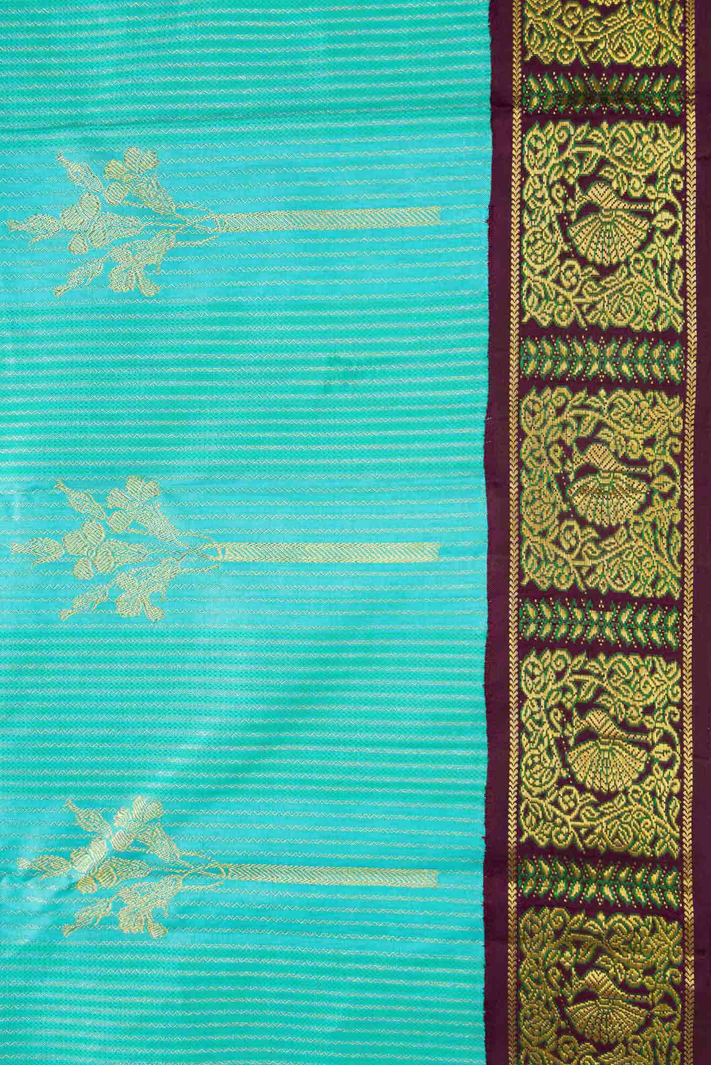 Sky Blue Dual Tone Kanchipuram Silk Saree