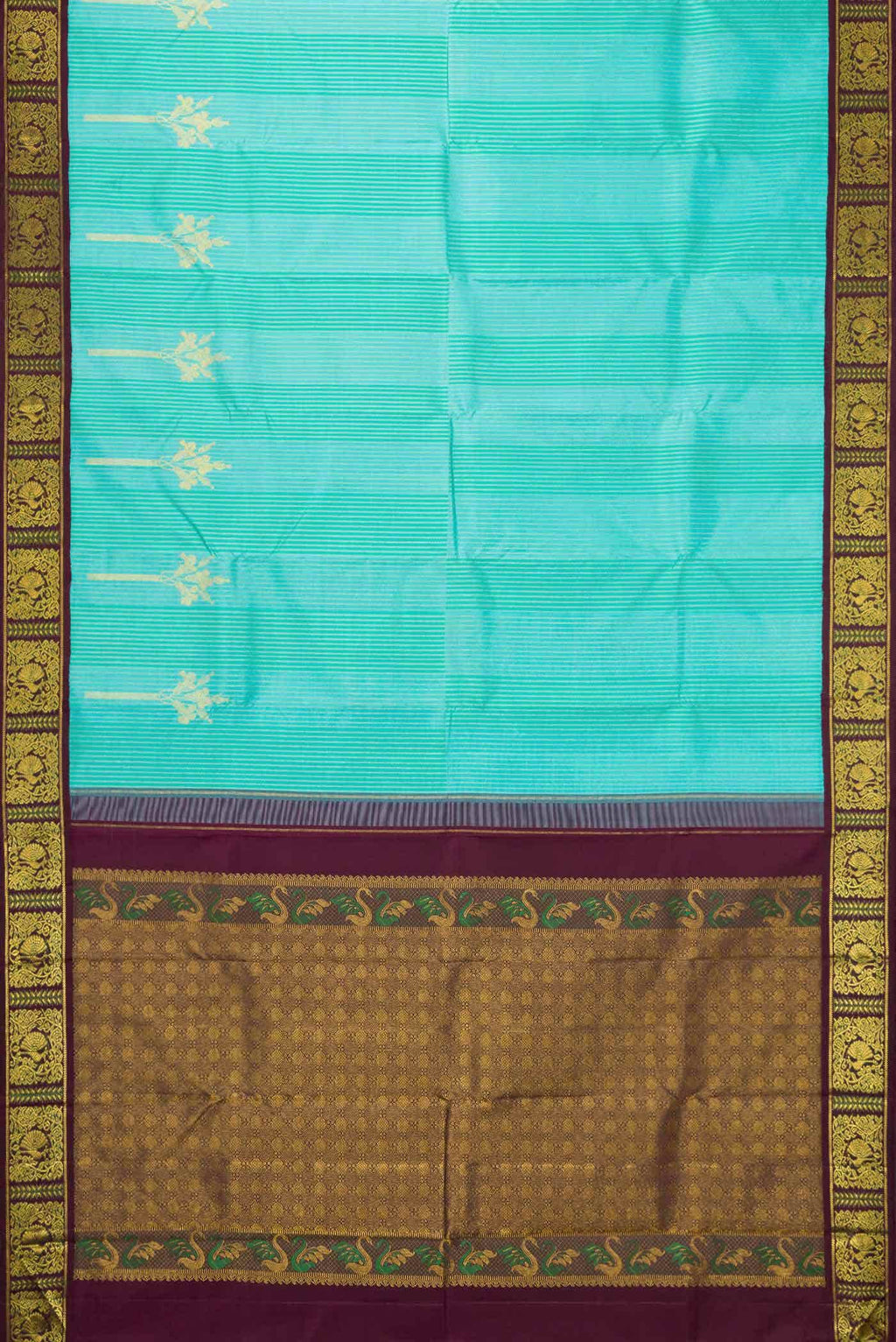 Sky Blue Dual Tone Kanchipuram Silk Saree