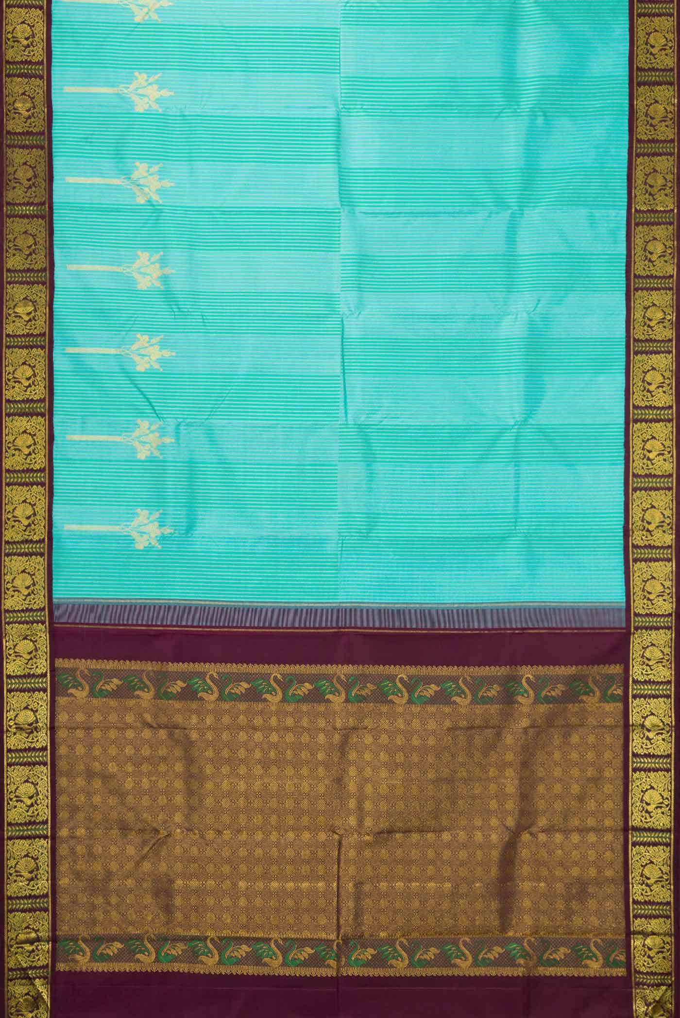 Sky Blue Dual Tone Kanchipuram Silk Saree