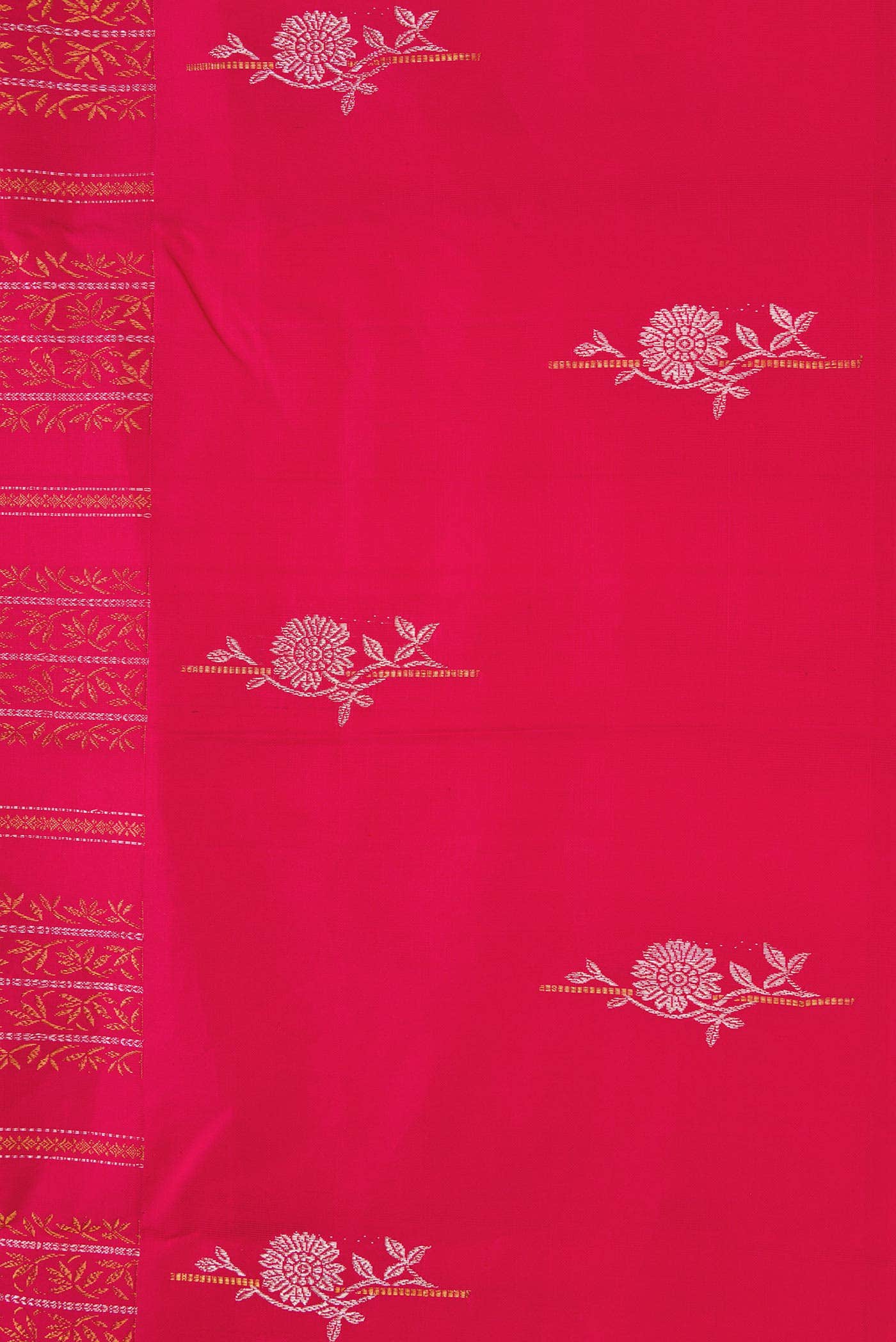 Dark Pink Dual Tone Kanchipuram Silk Saree