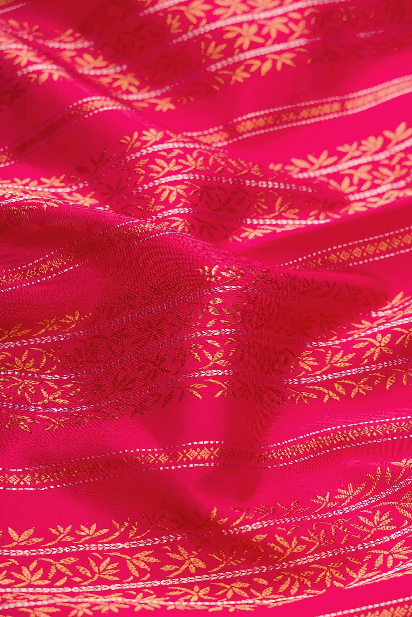 Dark Pink Dual Tone Kanchipuram Silk Saree