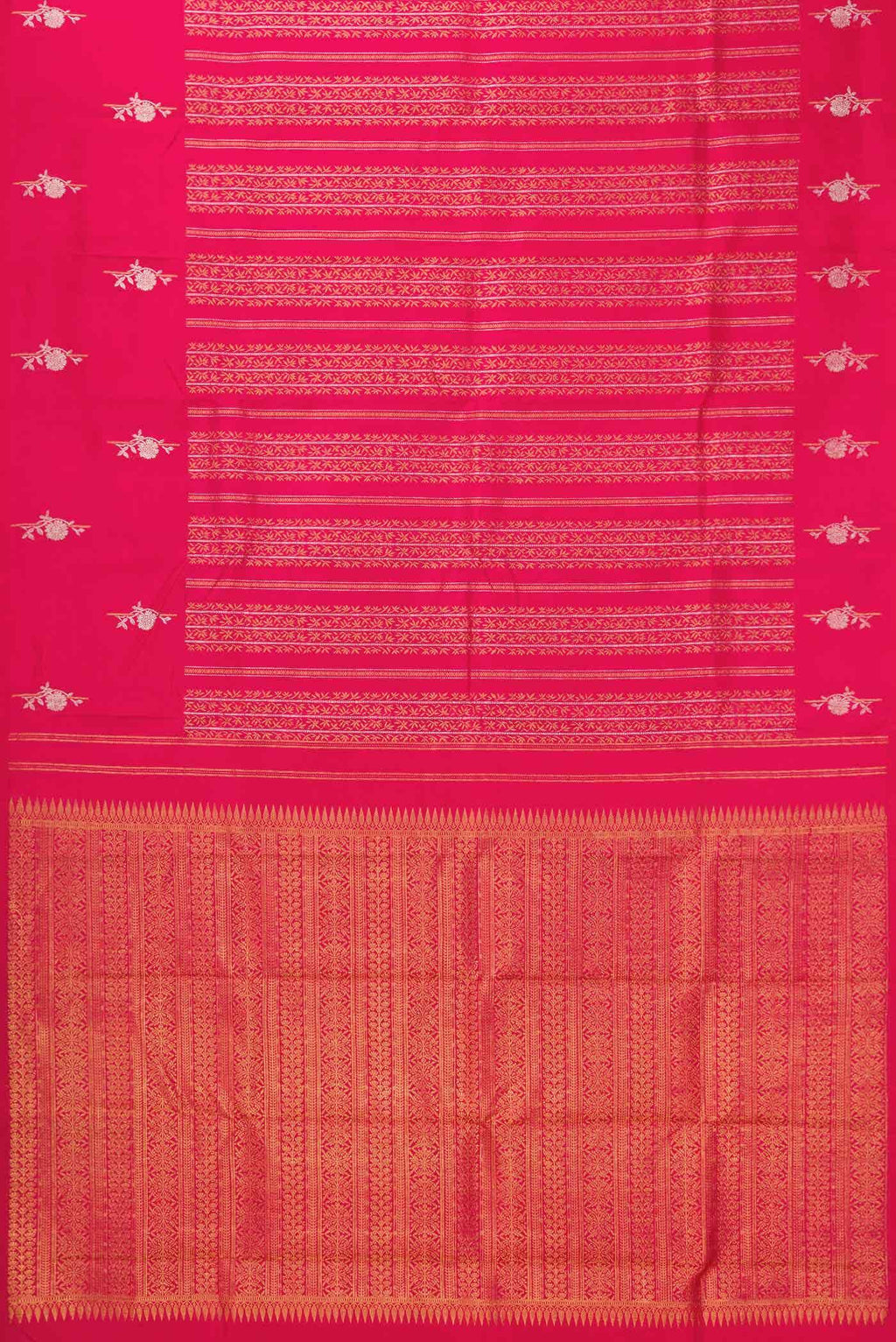 Dark Pink Dual Tone Kanchipuram Silk Saree