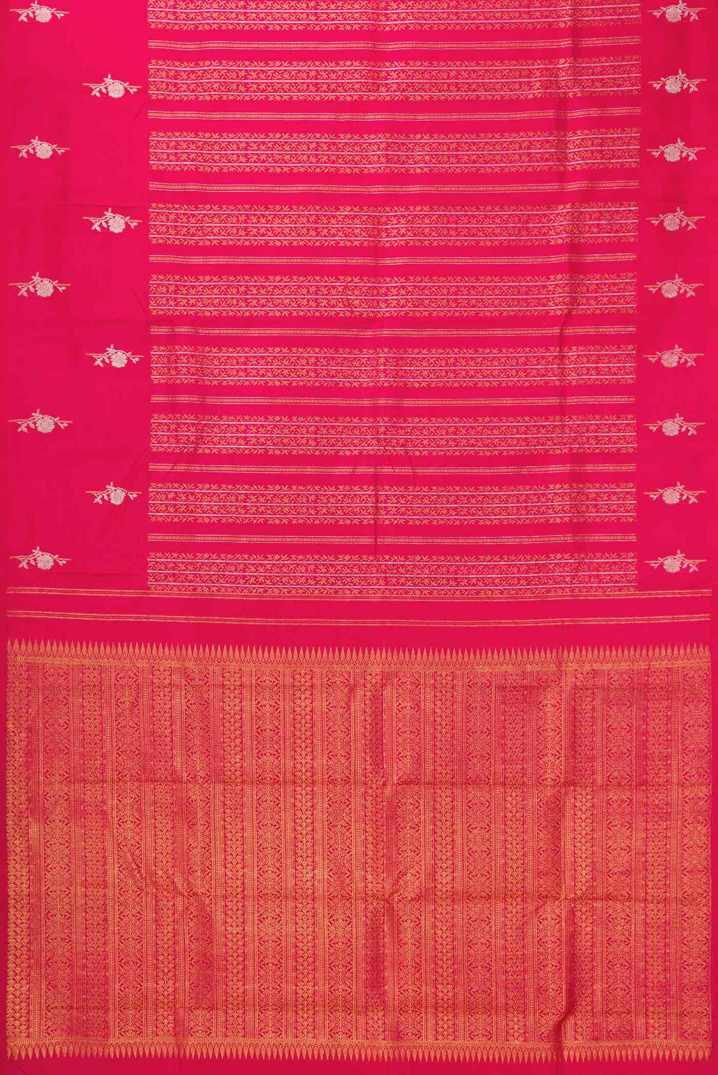 Dark Pink Dual Tone Kanchipuram Silk Saree