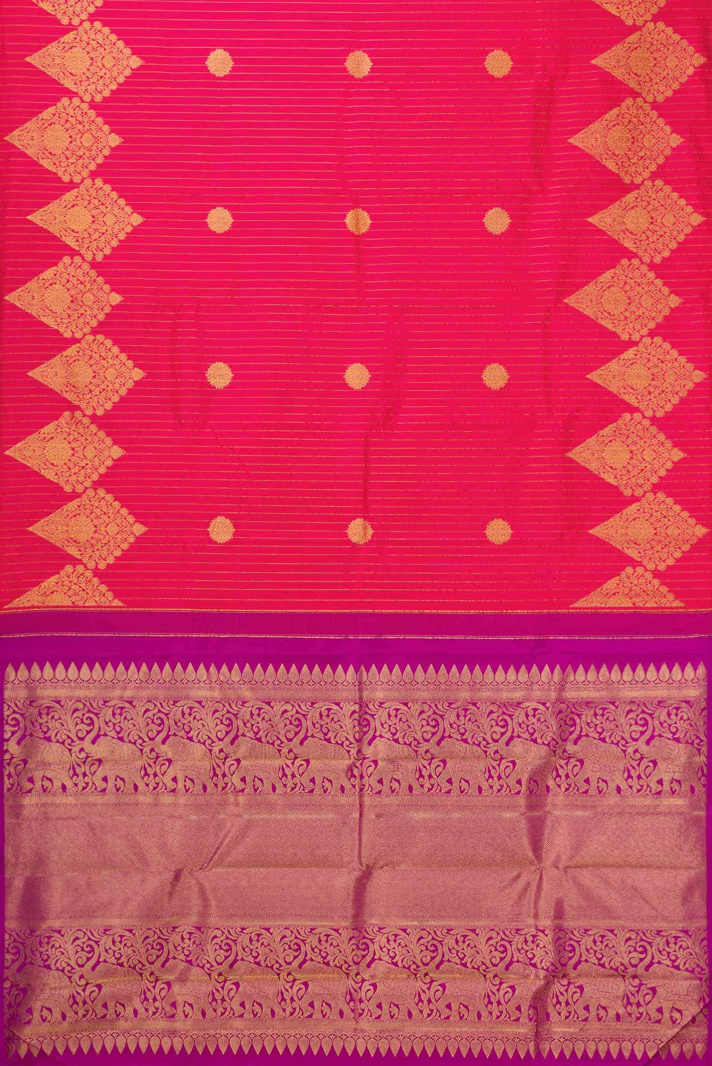 Dark Pink Kanchipuram Silk Saree