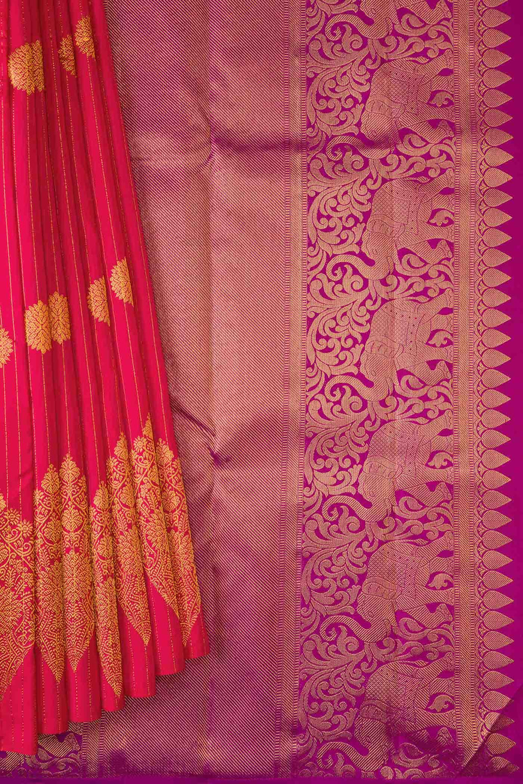 Dark Pink Kanchipuram Silk Saree