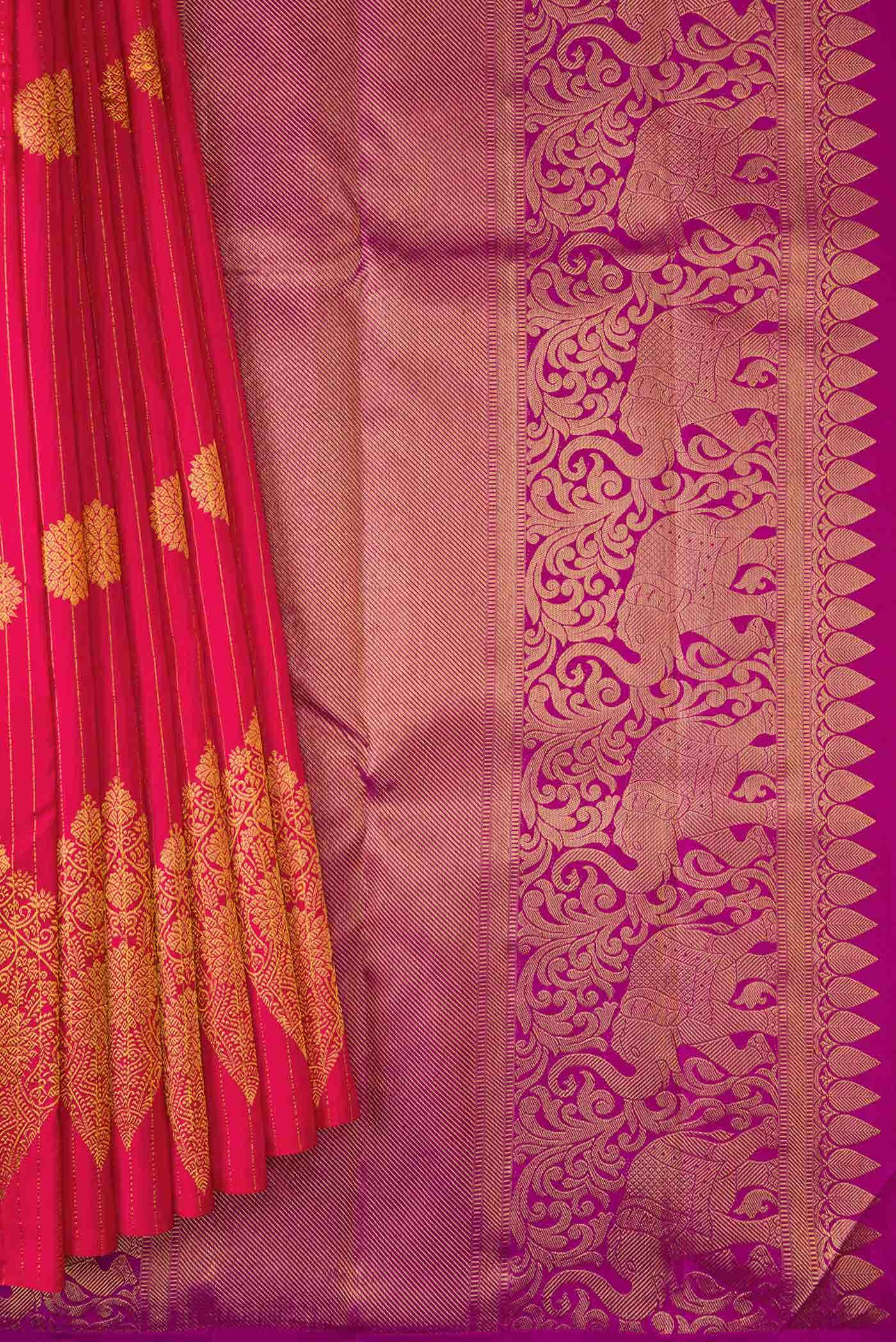 Dark Pink Kanchipuram Silk Saree