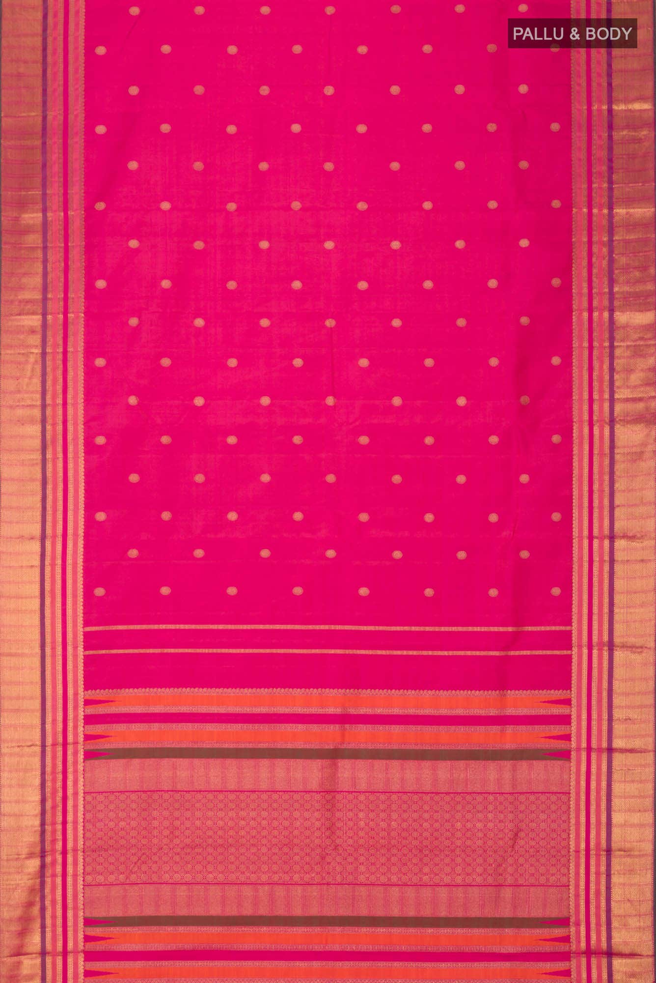 Pure Silk Pure Zari Pink Kanchipuram Saree
