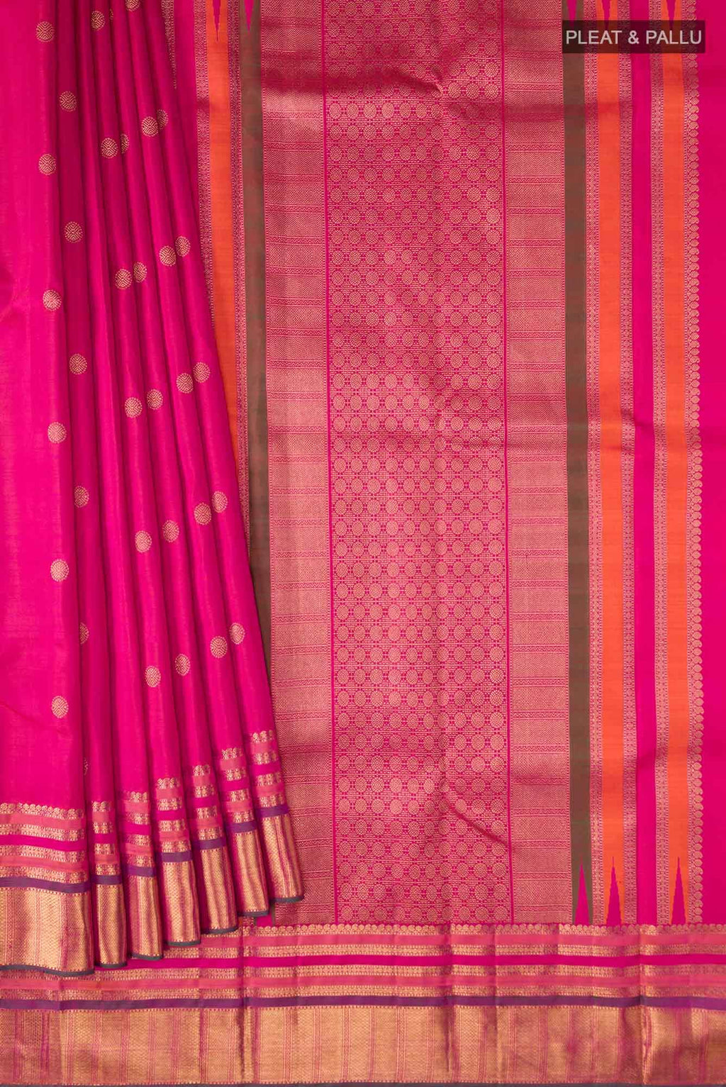 Pure Silk Pure Zari Pink Kanchipuram Saree
