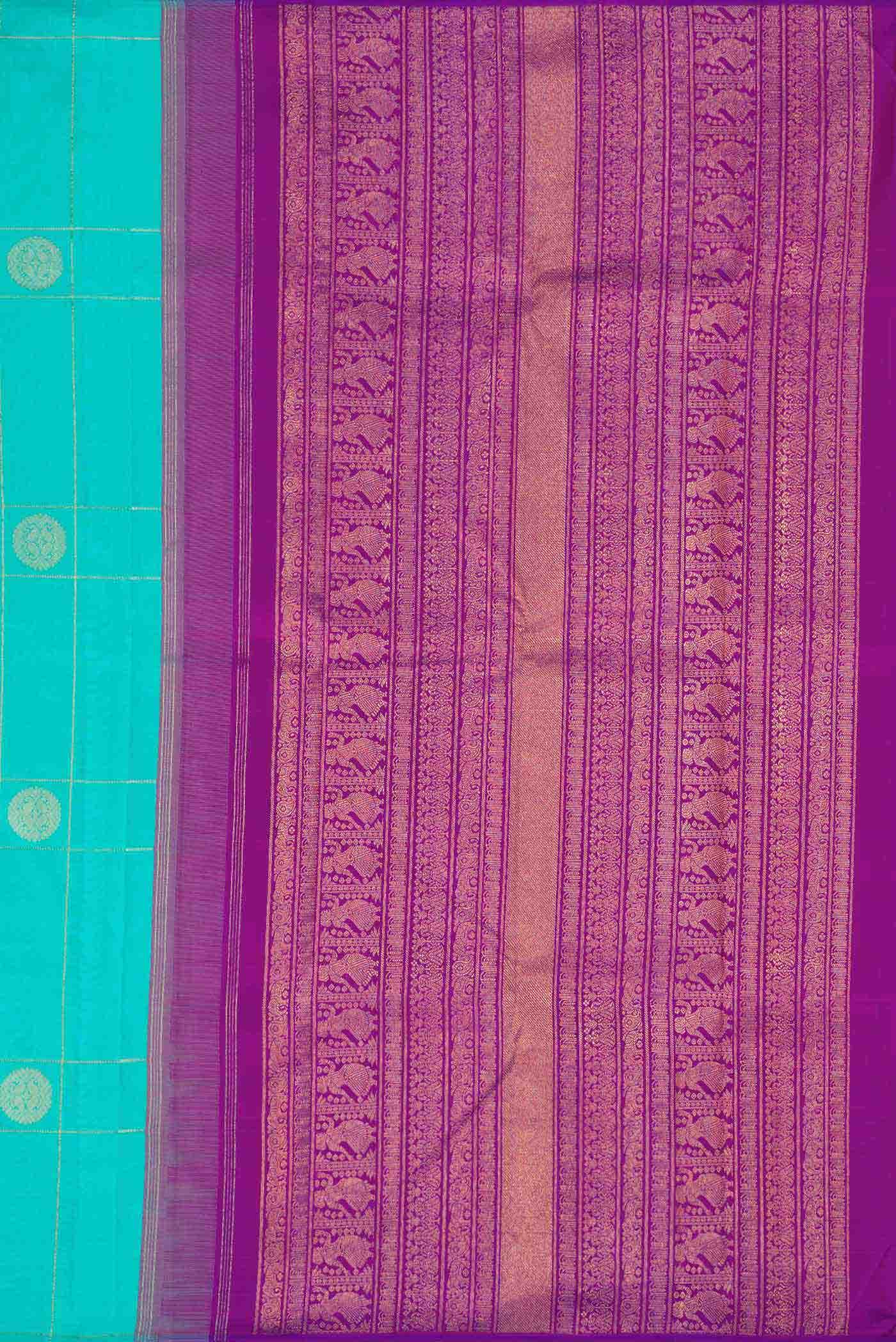 Pure Silk Pure Zari Sky Blue Kanchipuram Saree
