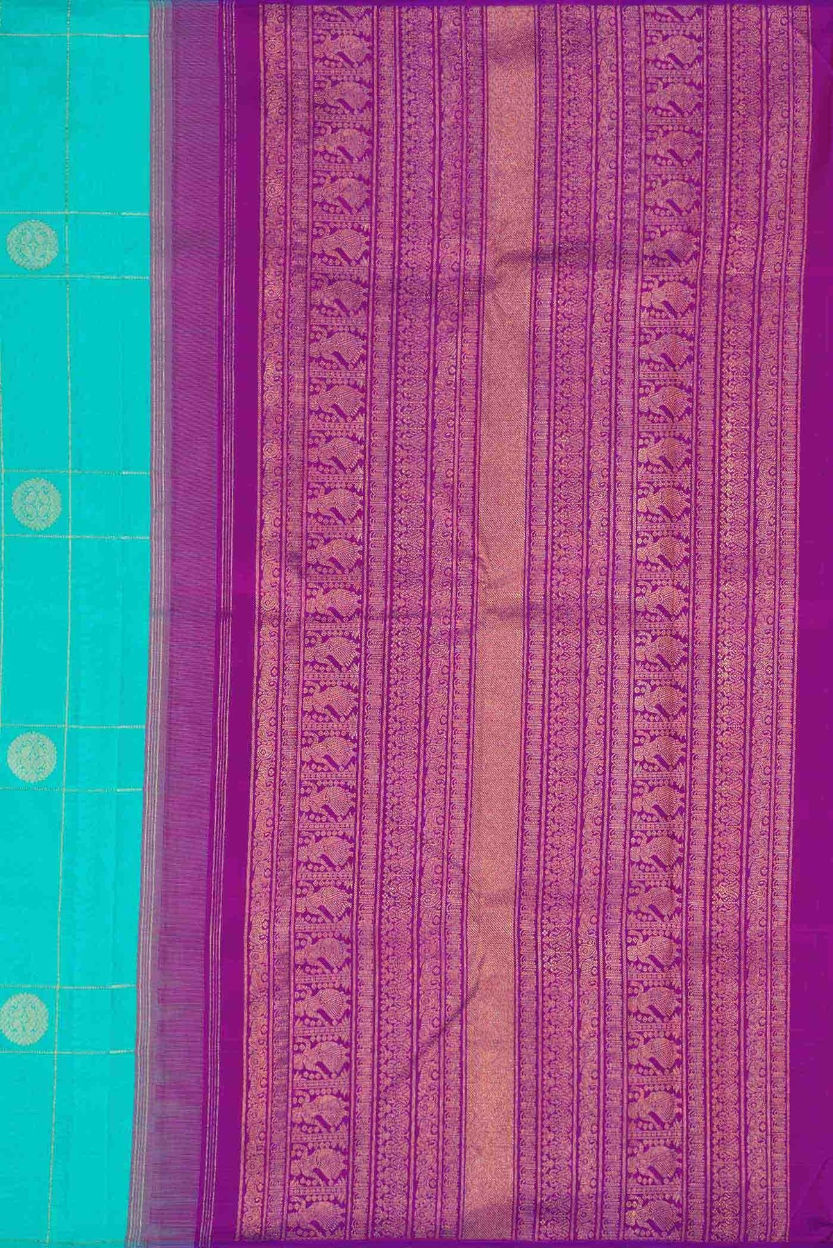 Pure Silk Pure Zari Sky Blue Kanchipuram Saree