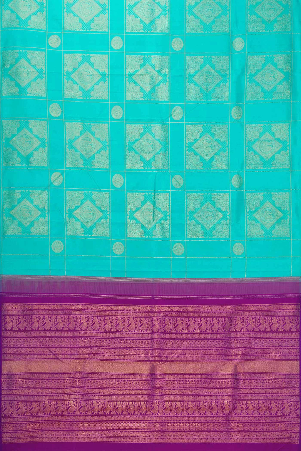 Pure Silk Pure Zari Sky Blue Kanchipuram Saree