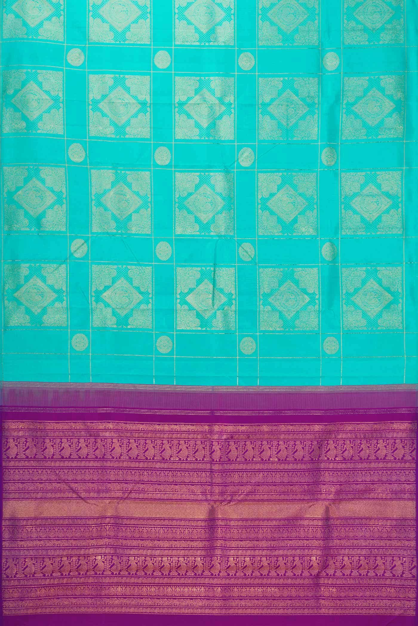 Pure Silk Pure Zari Sky Blue Kanchipuram Saree