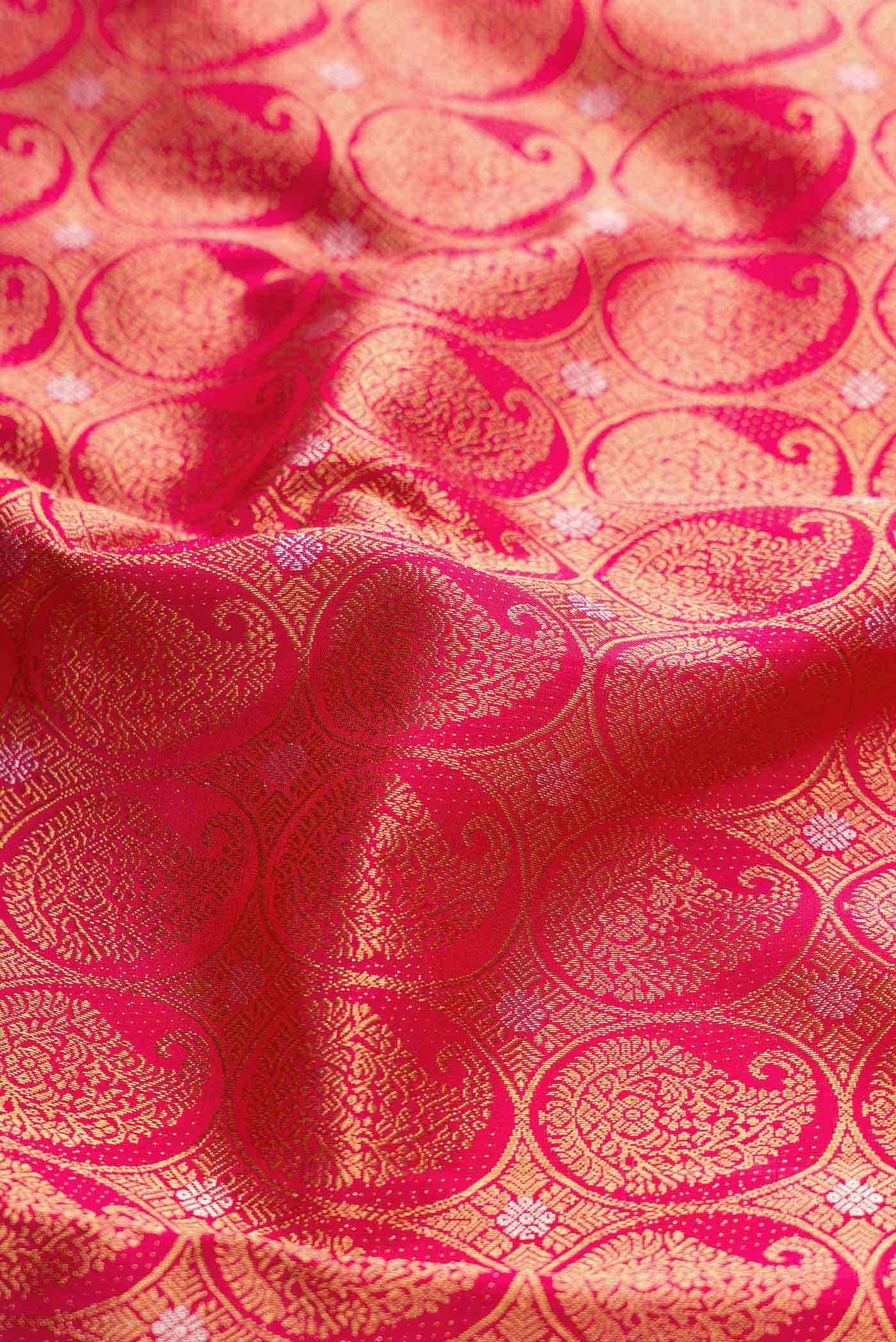 Pure Silk Pure Zari Pink Dual Tone Kanchipuram Saree