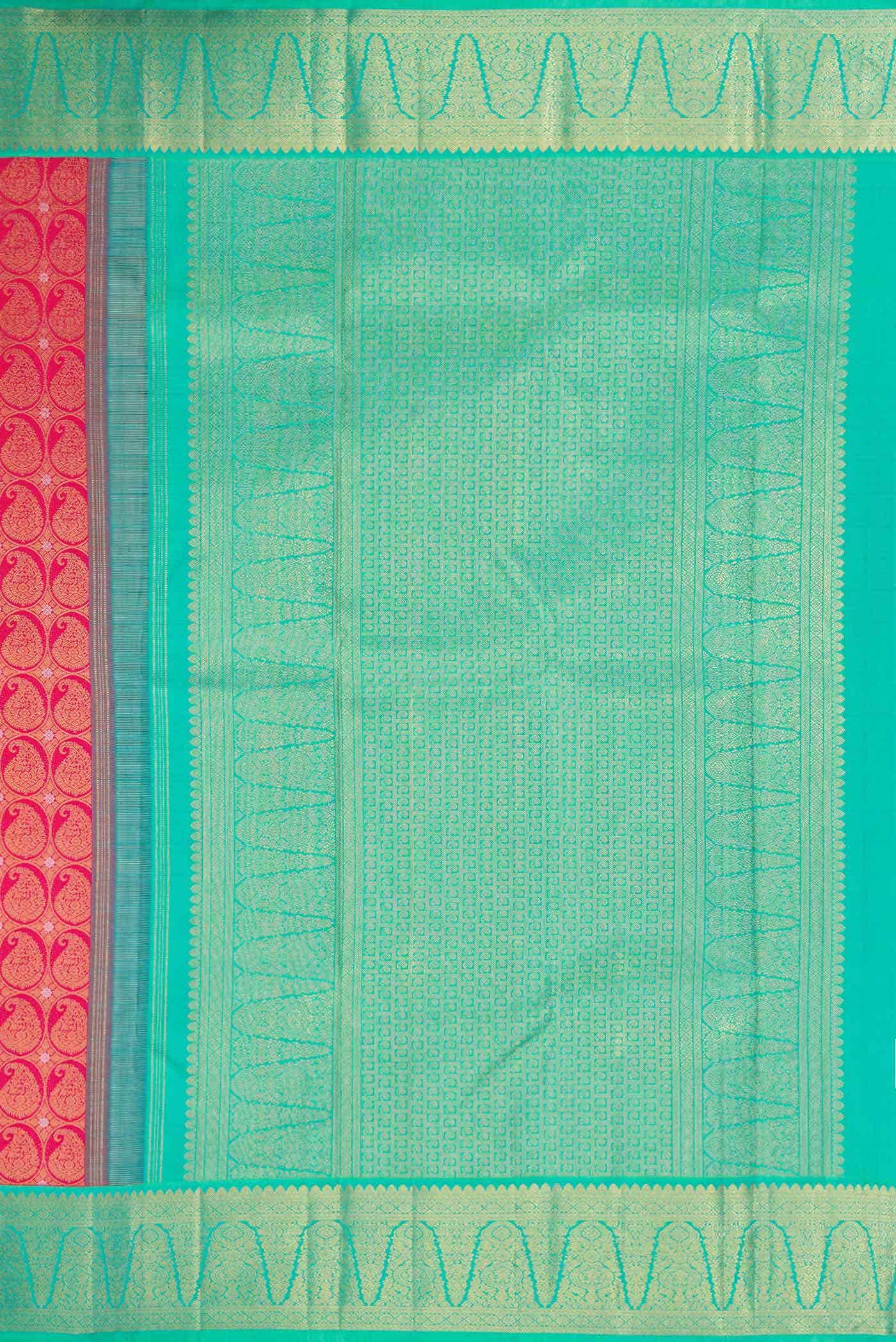 Pure Silk Pure Zari Pink Dual Tone Kanchipuram Saree