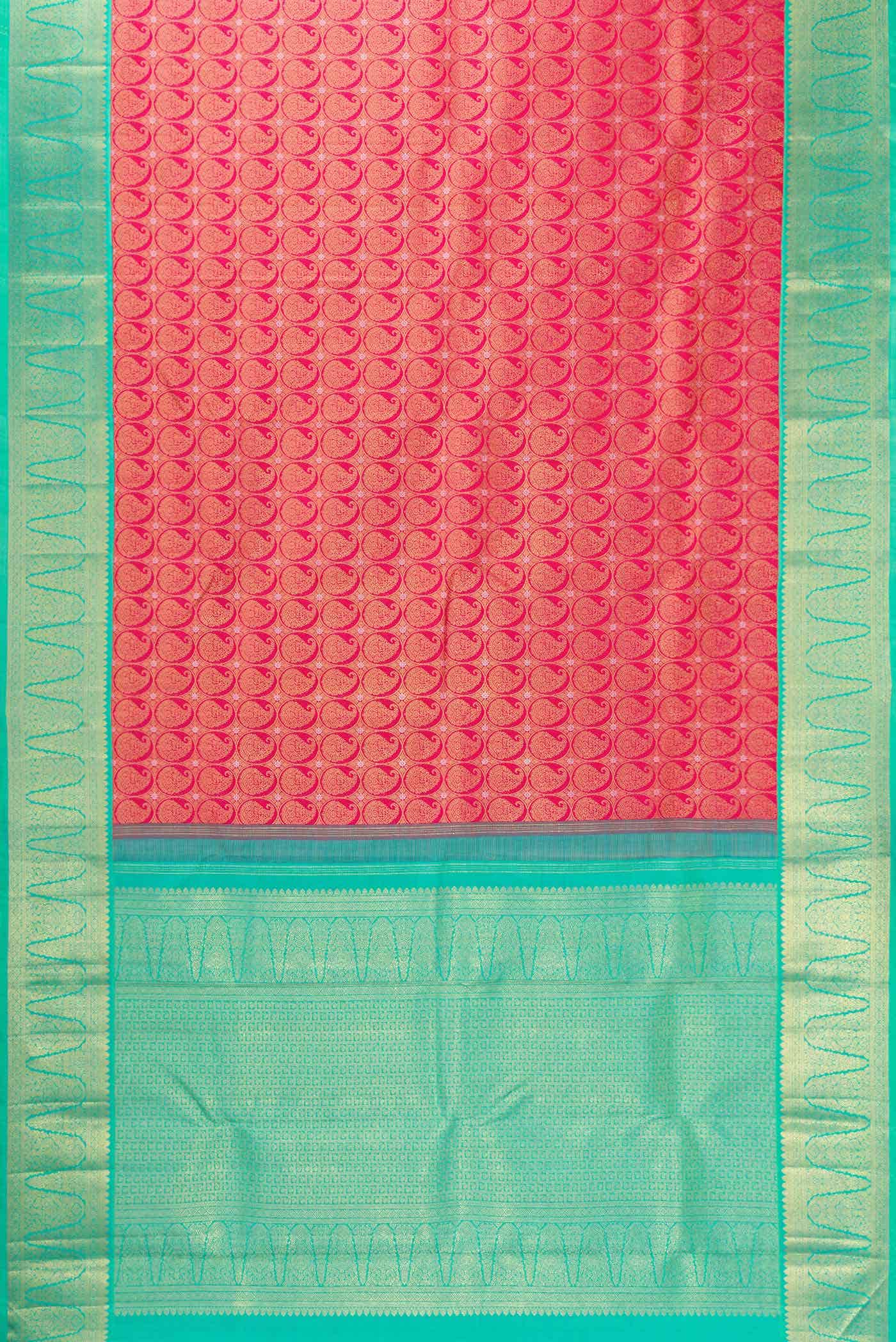 Pure Silk Pure Zari Pink Dual Tone Kanchipuram Saree