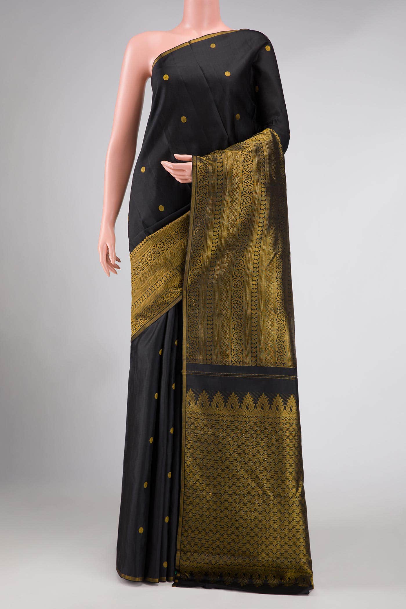 Black Kanchipuram Silk Saree
