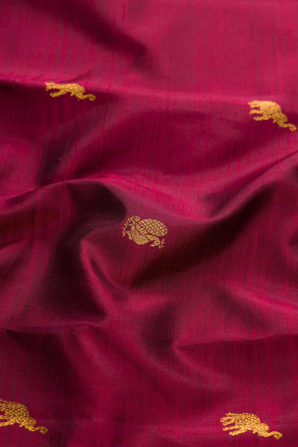 Pure Silk Pure Zari Maroon Dual Tone Kanchipuram Saree