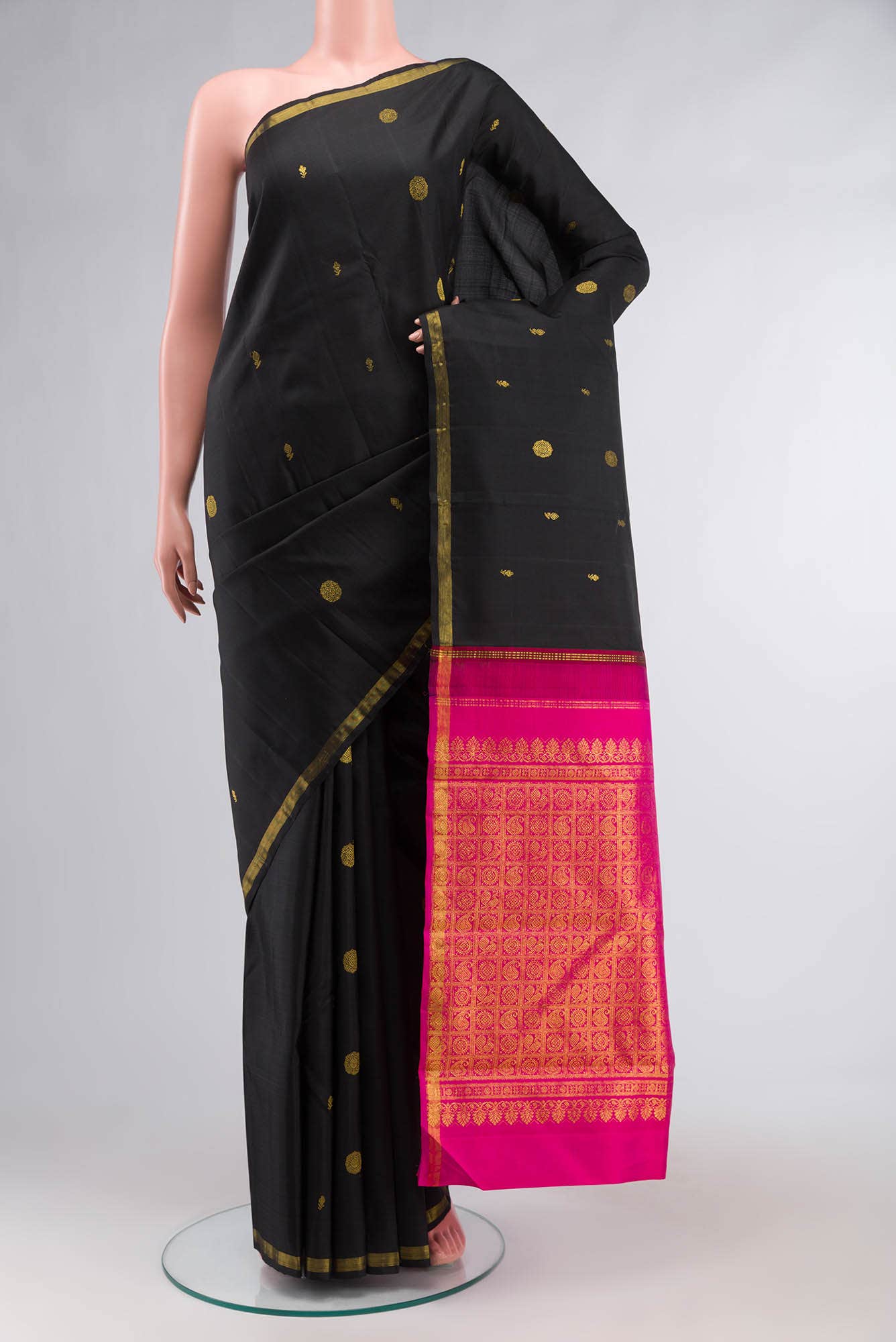 Black Kanchipuram Silk Saree