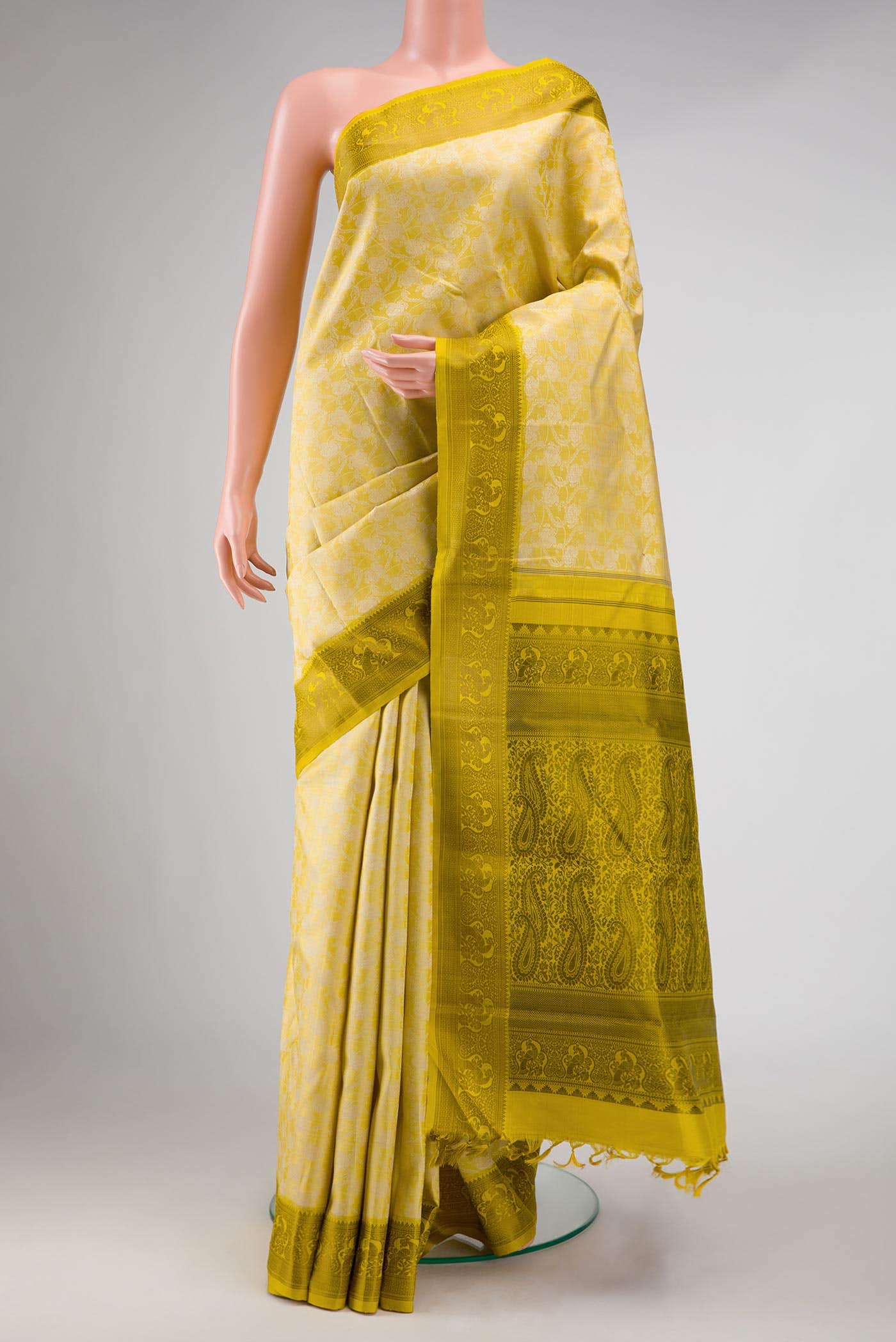 Sandal Kanchipuram Silk Saree