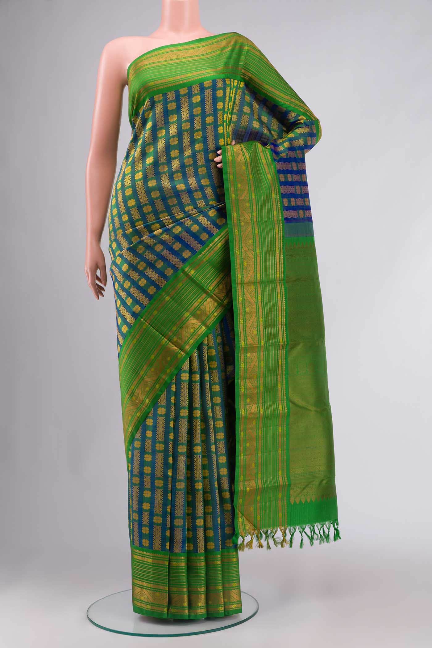 Blue Kanchipuram Silk Saree
