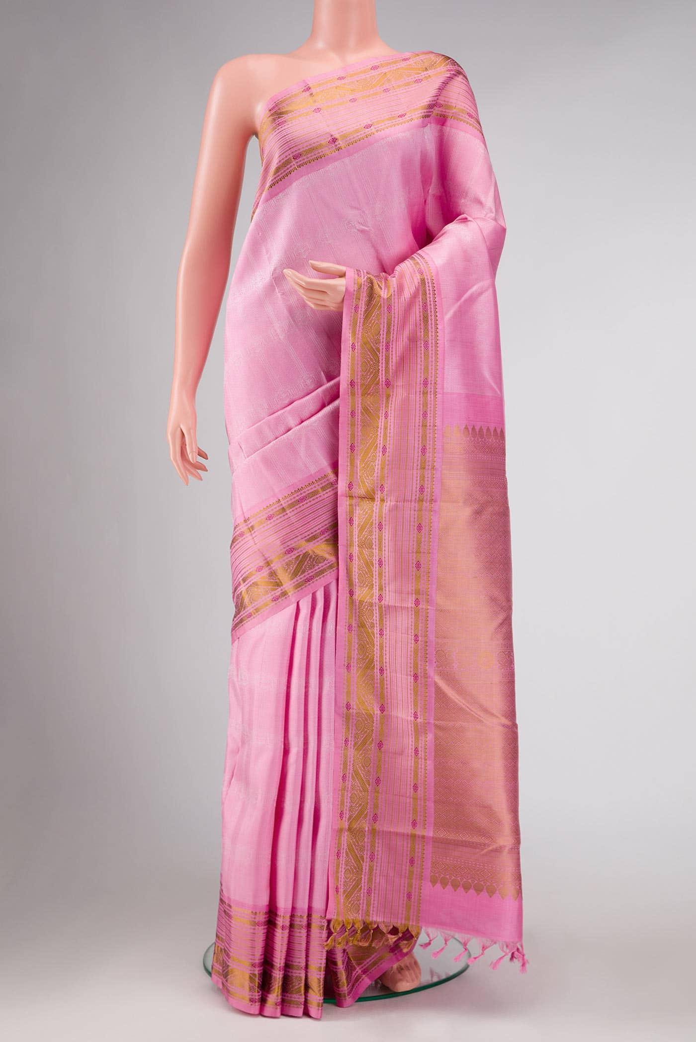 Pink Kanchipuram Silk Saree